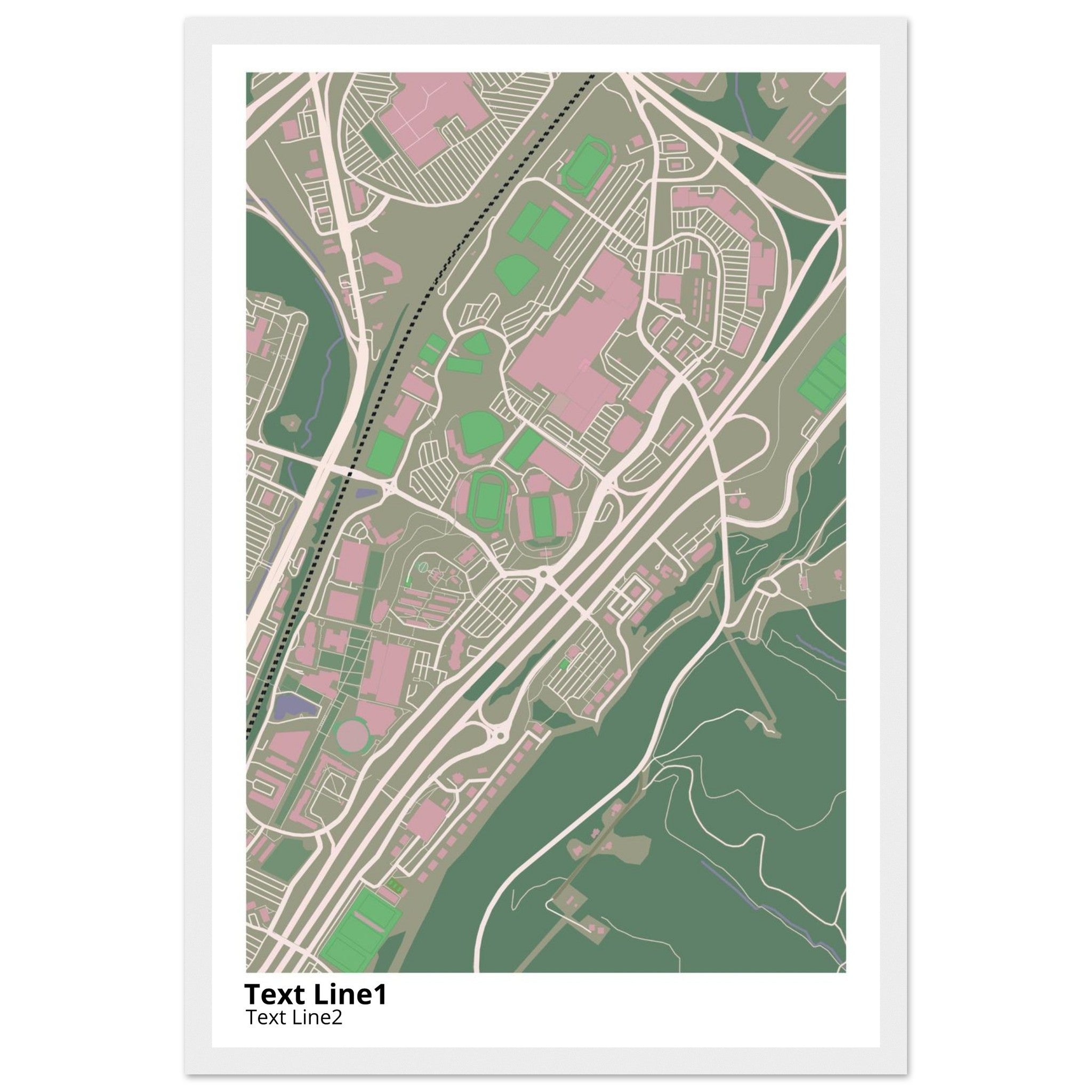 Liberty University Virginia Campus Map Poster | Graduation Gift - Ink And Atlas