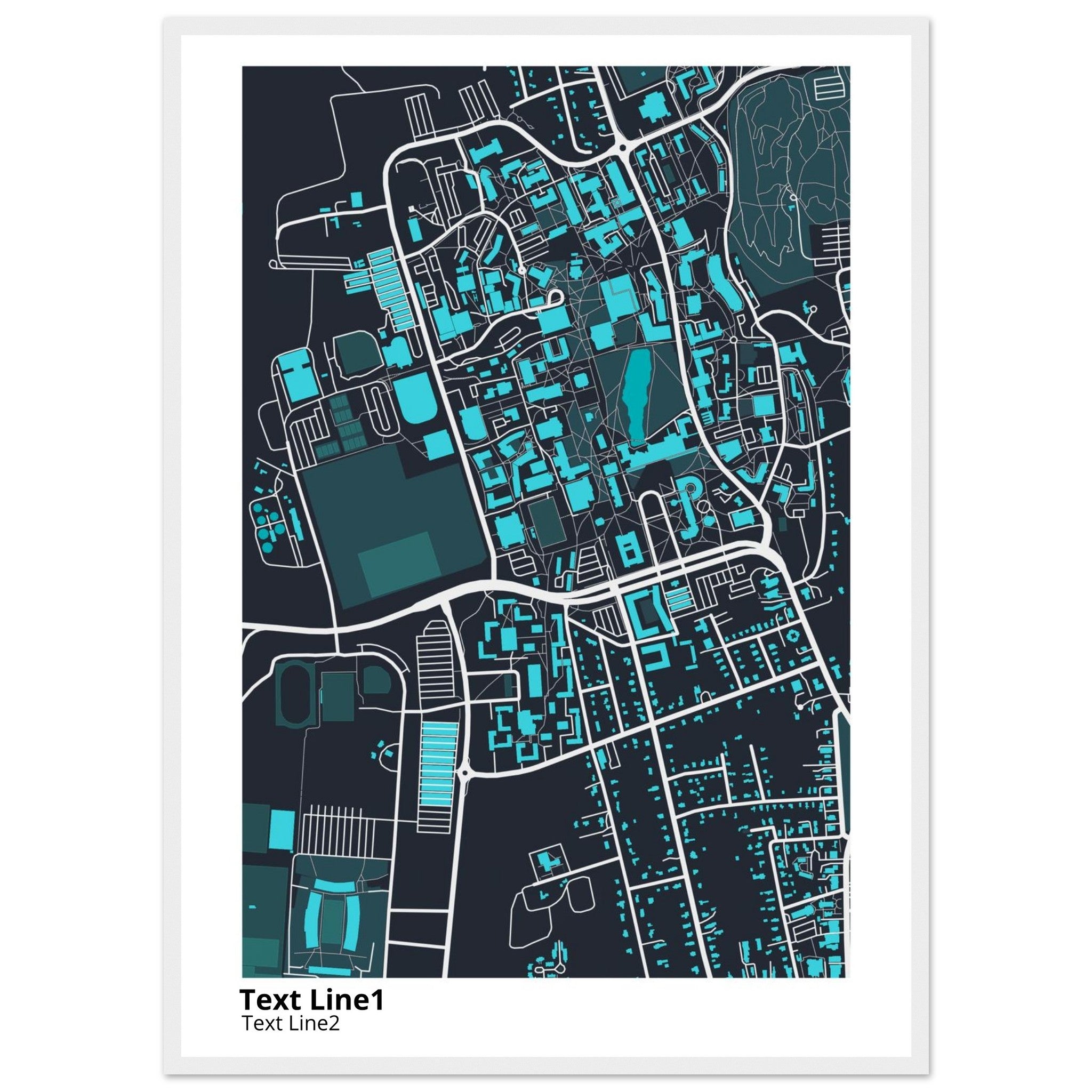 university of massachusetts amherst campus map poster