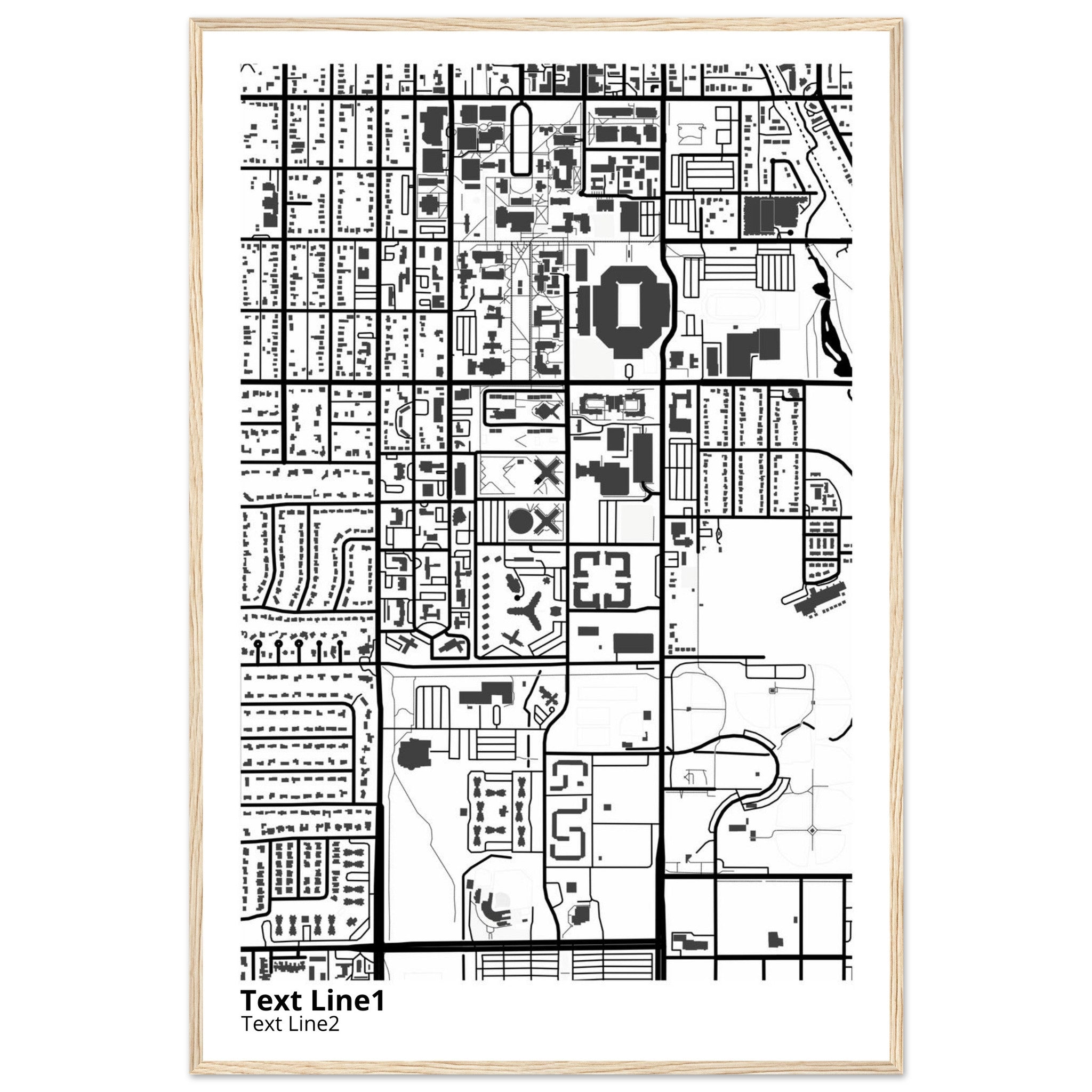University of Oklahoma (Norman) Campus Map Poster | Graduation Gift - Ink And Atlas