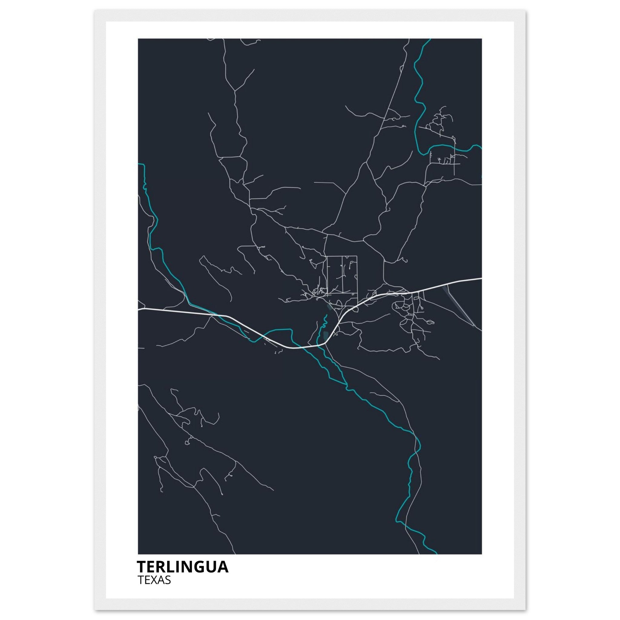 Terlingua Texas City Map Poster | Custom Map Art Print - Ink And Atlas