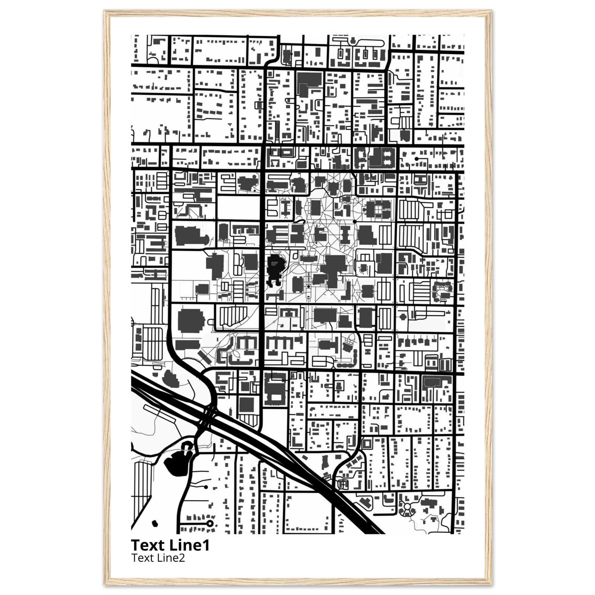 University of North Texas (Denton) Campus Map Poster | Graduation Gift - Ink And Atlas