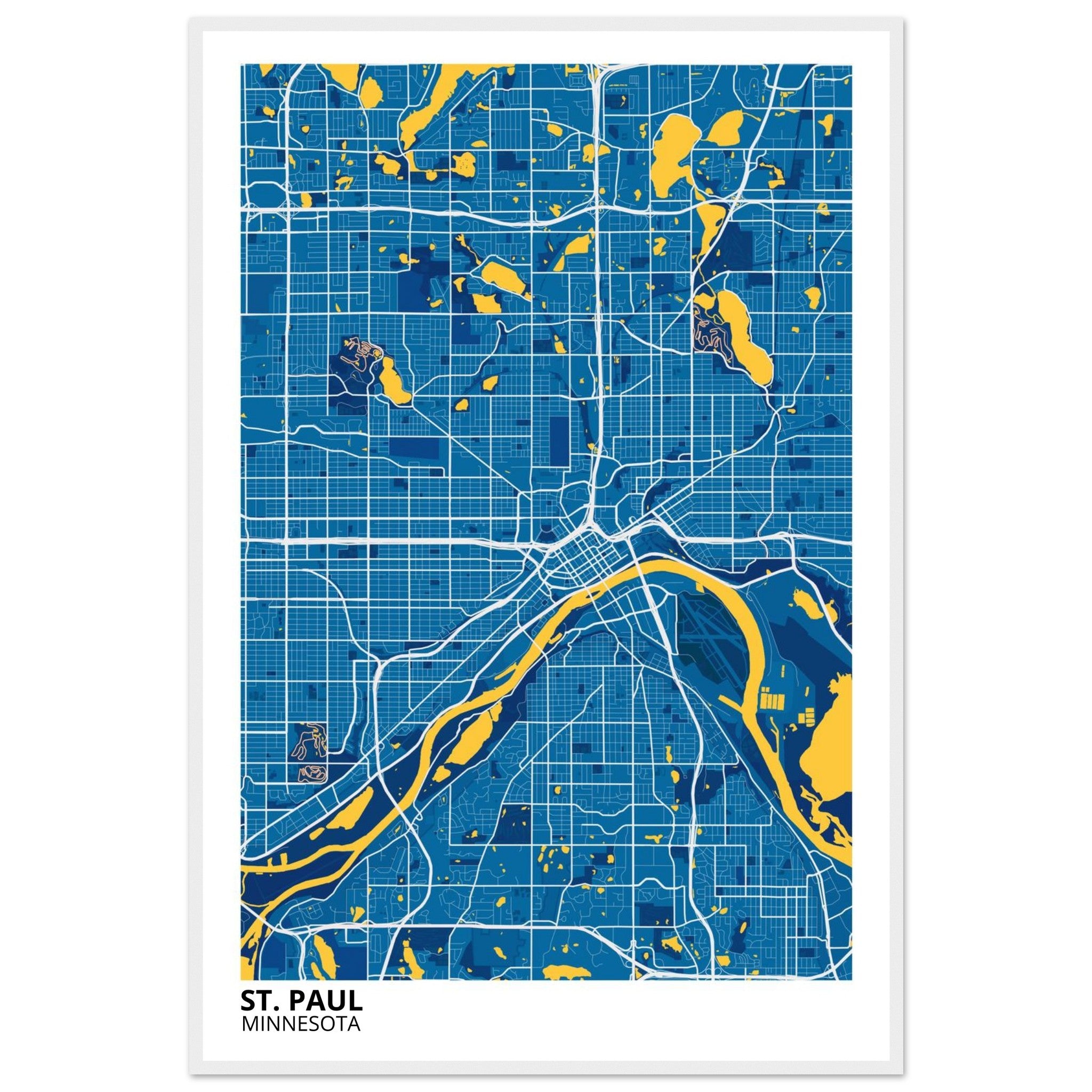 st paul map poster print