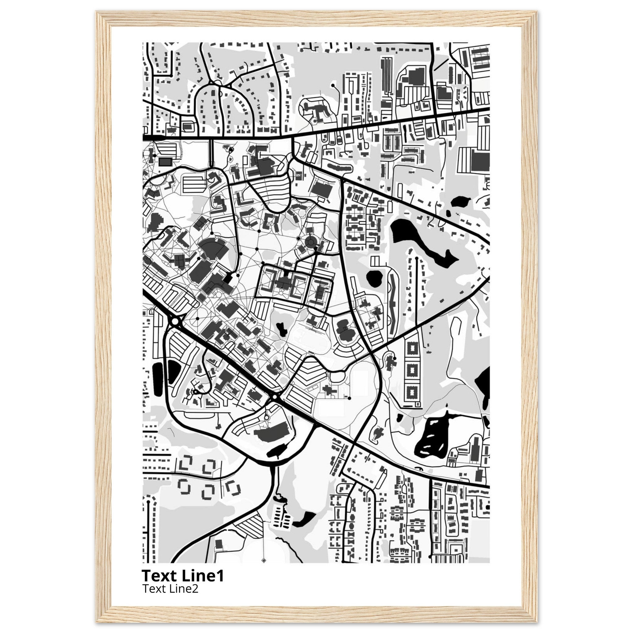 Kent State University at Kent Ohio Campus Map Poster | Graduation Gift - Ink And Atlas