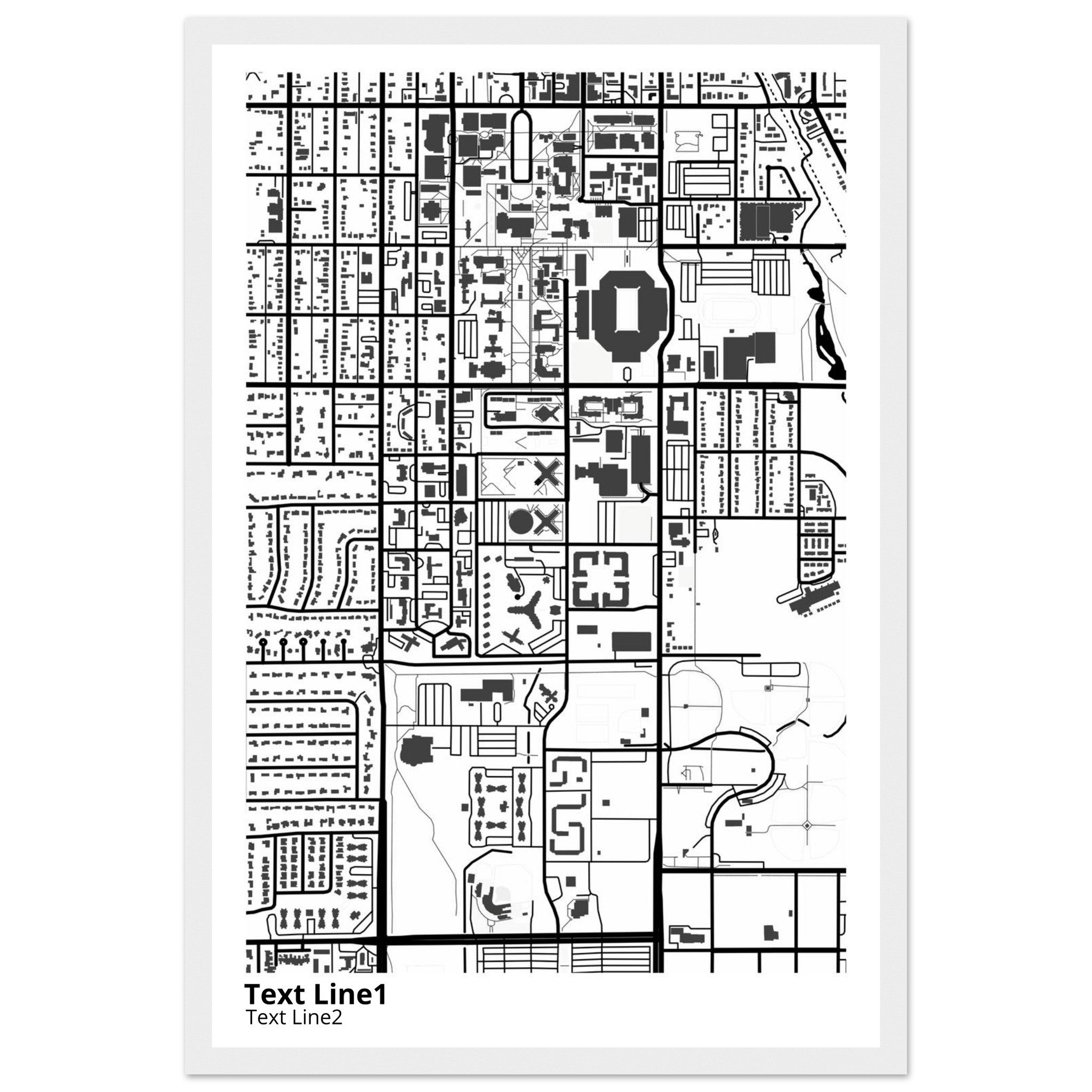 University of Oklahoma (Norman) Campus Map Poster | Graduation Gift - Ink And Atlas