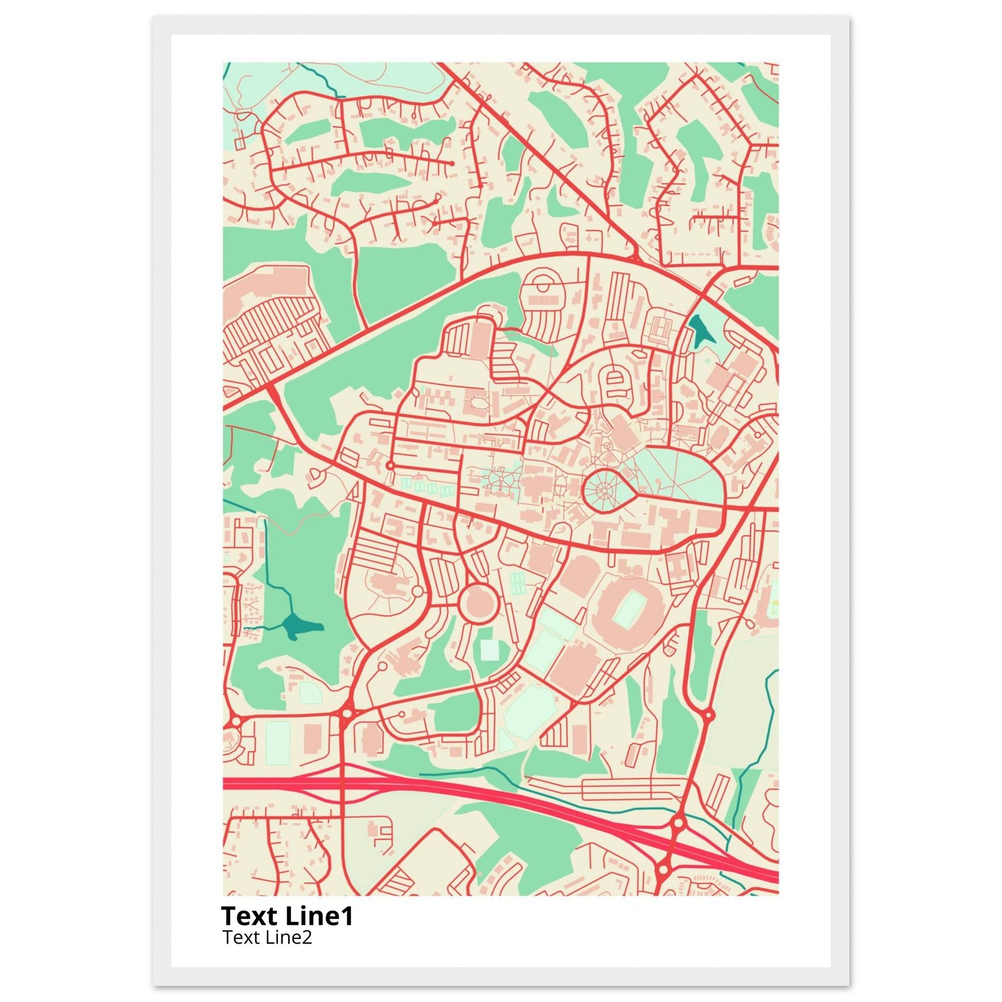 university of mississippi campus map poster