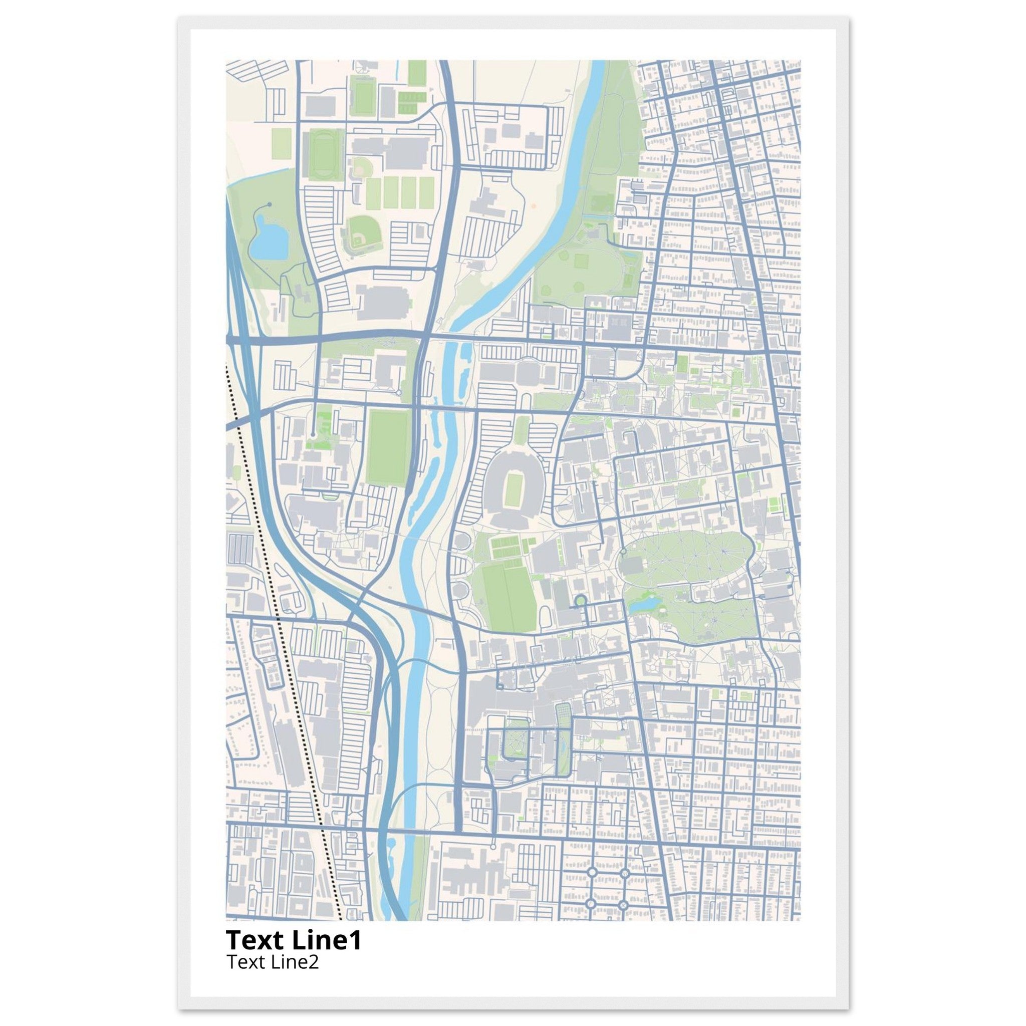 Ohio State University (Main Site) Campus Map Poster | Graduation Gift - Ink And Atlas