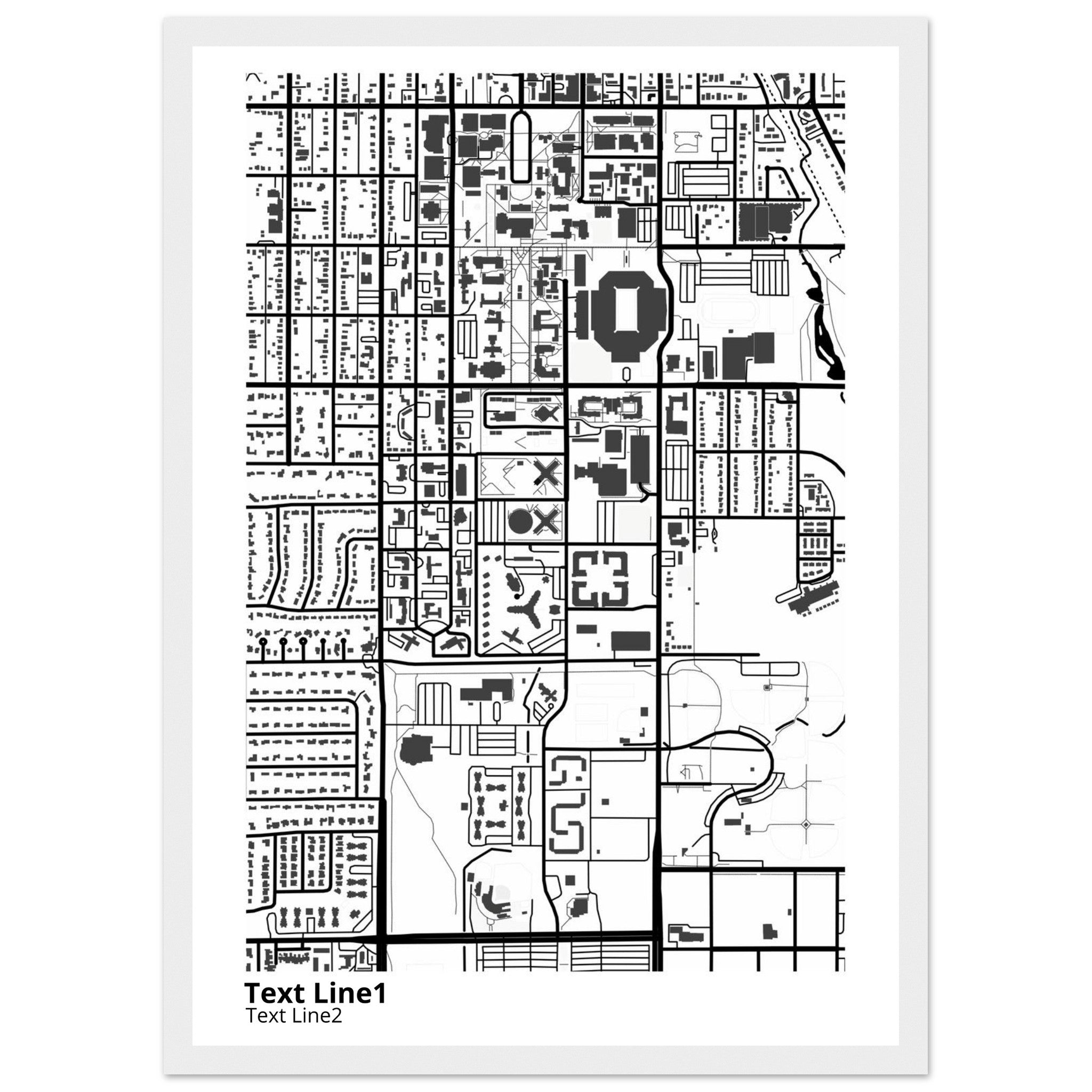University of Oklahoma (Norman) Campus Map Poster | Graduation Gift - Ink And Atlas