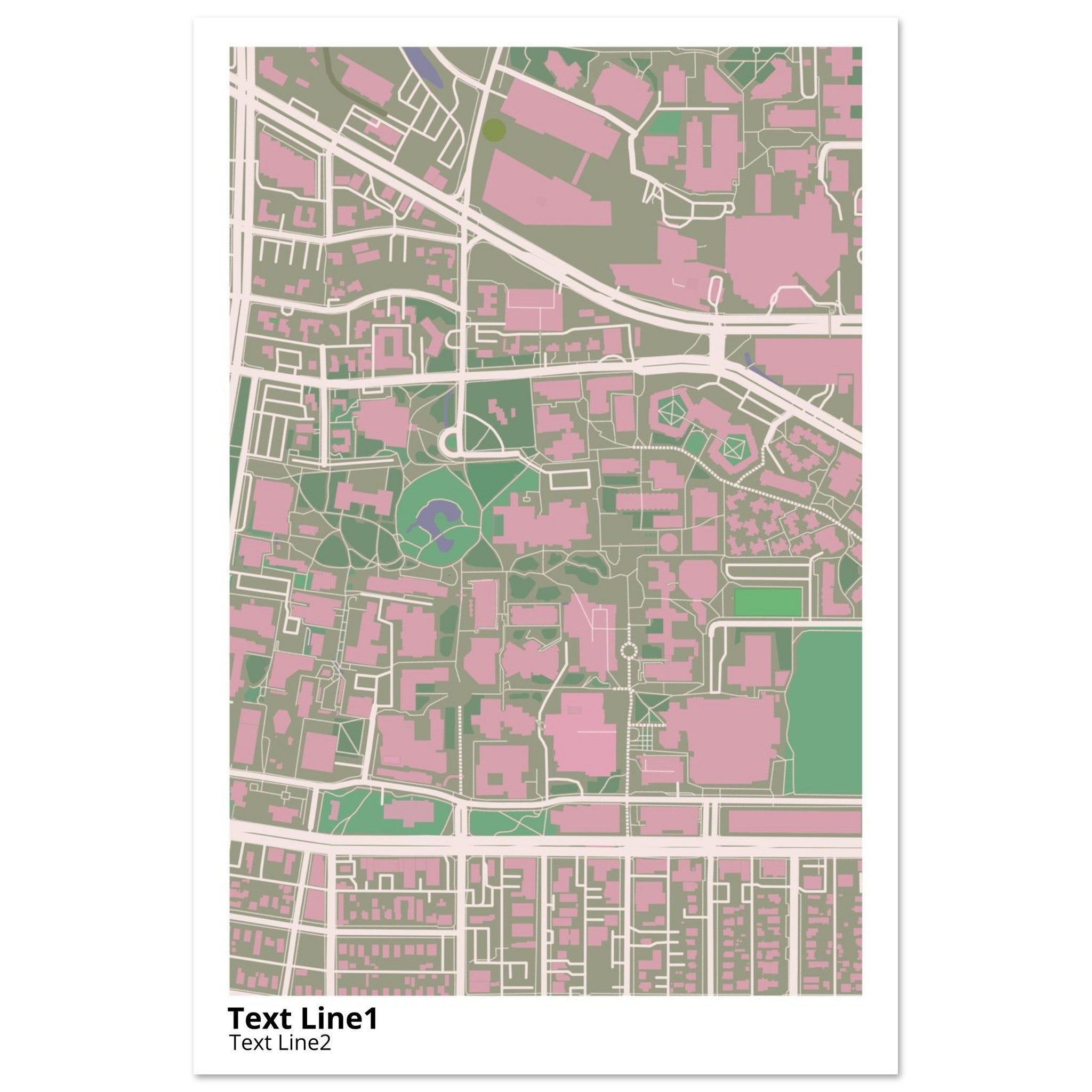 university of new mexico main campus campus map poster