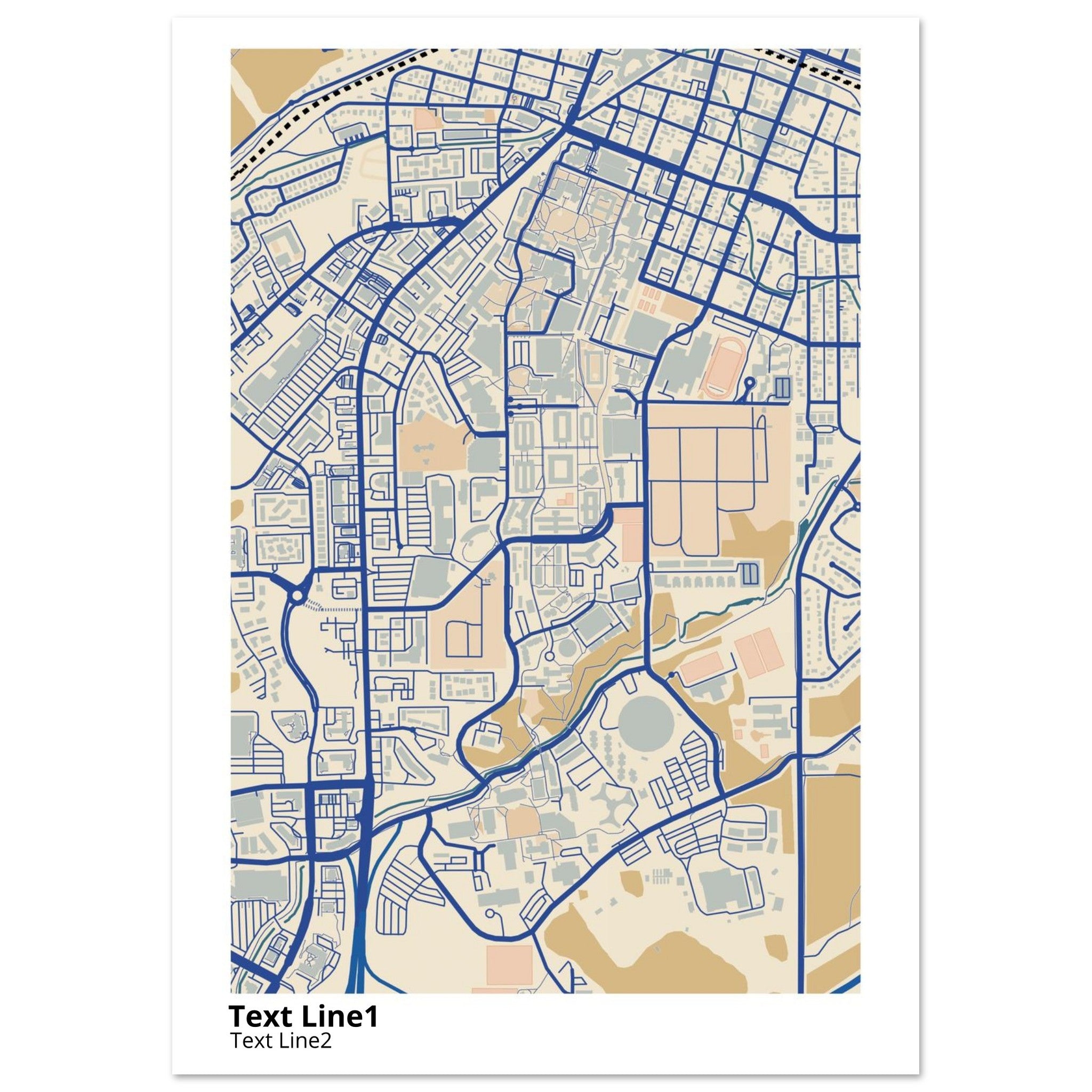 northern arizona university campus map poster