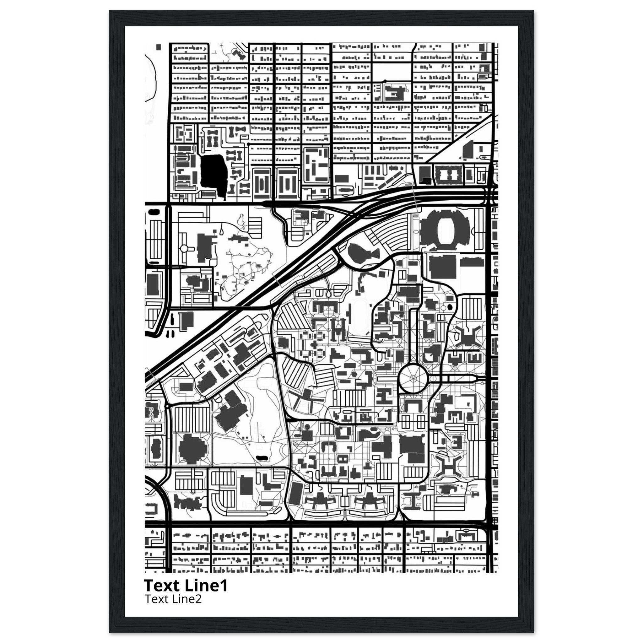 Texas Tech University Campus Map Poster | Graduation Gift - Ink And Atlas