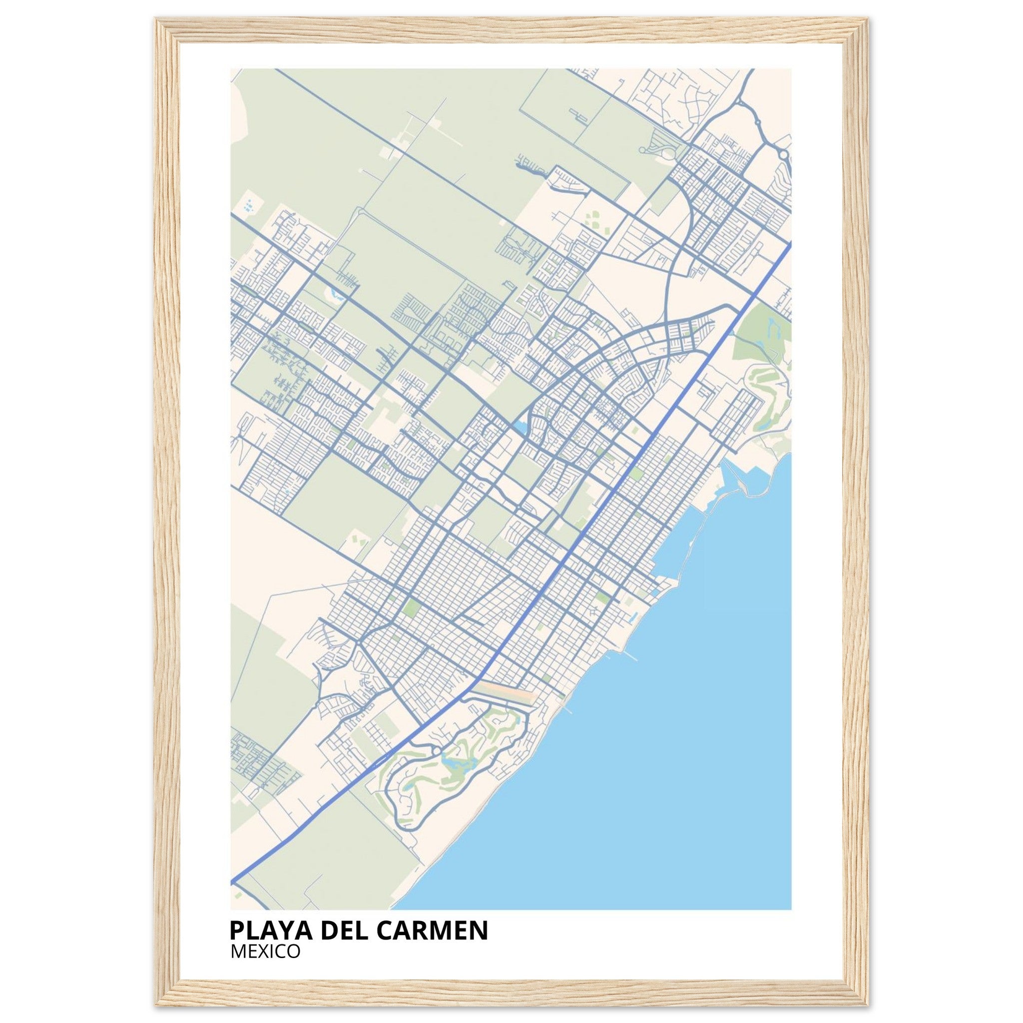 Playa Del Carmen Mexico City Map Poster | Custom Map Art Print - Ink And Atlas