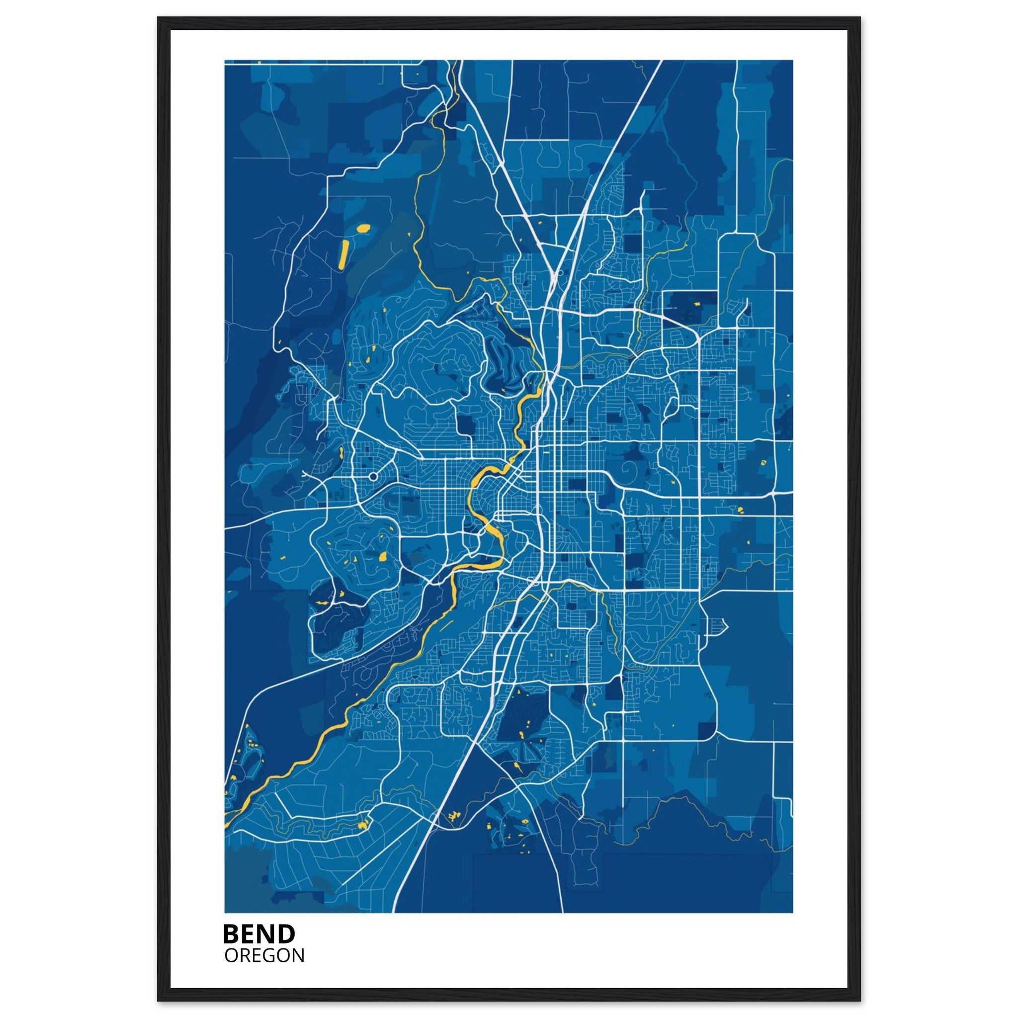 Bend Oregon City Map Poster | Custom Map Art Print - Ink And Atlas
