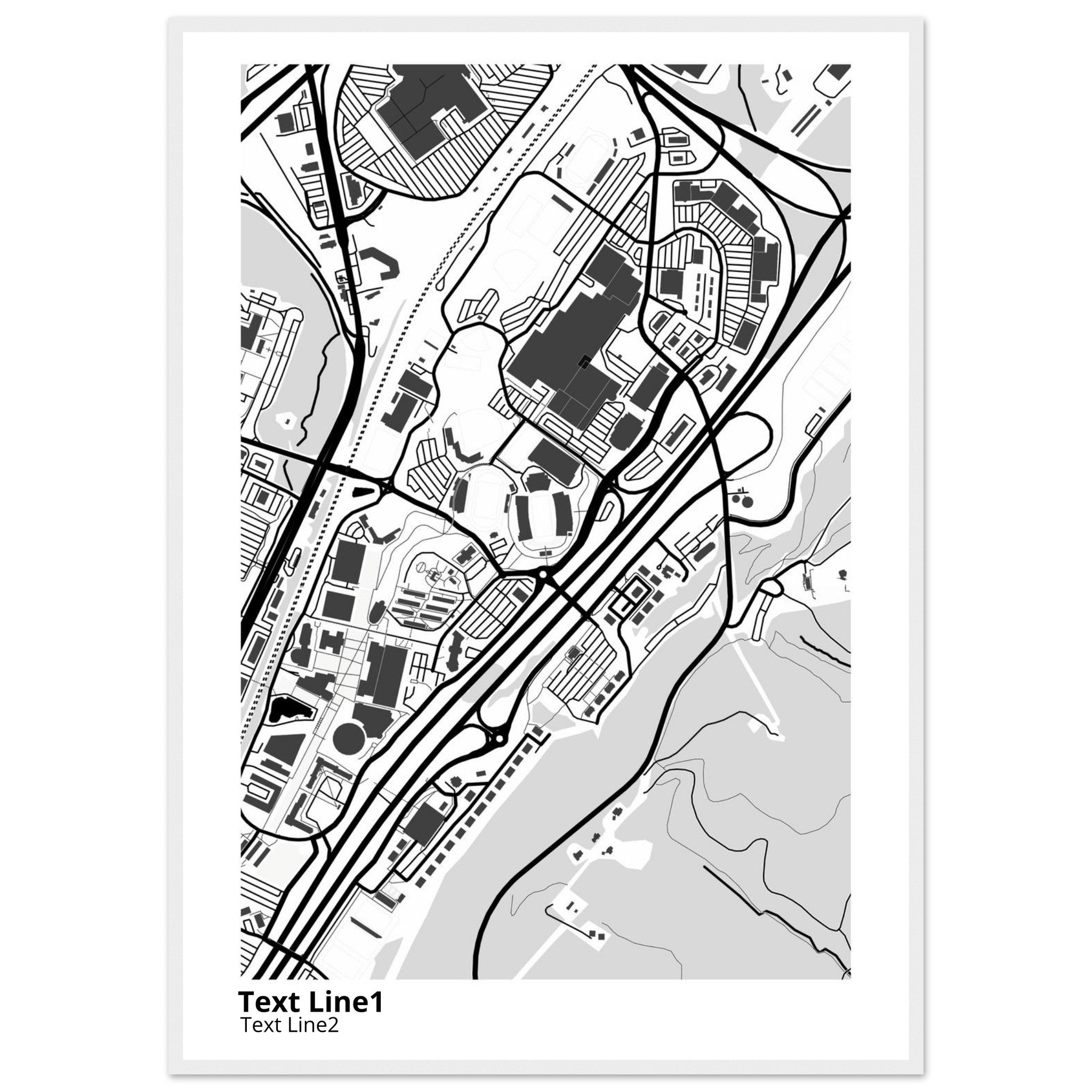 Liberty University Virginia Campus Map Poster | Graduation Gift - Ink And Atlas