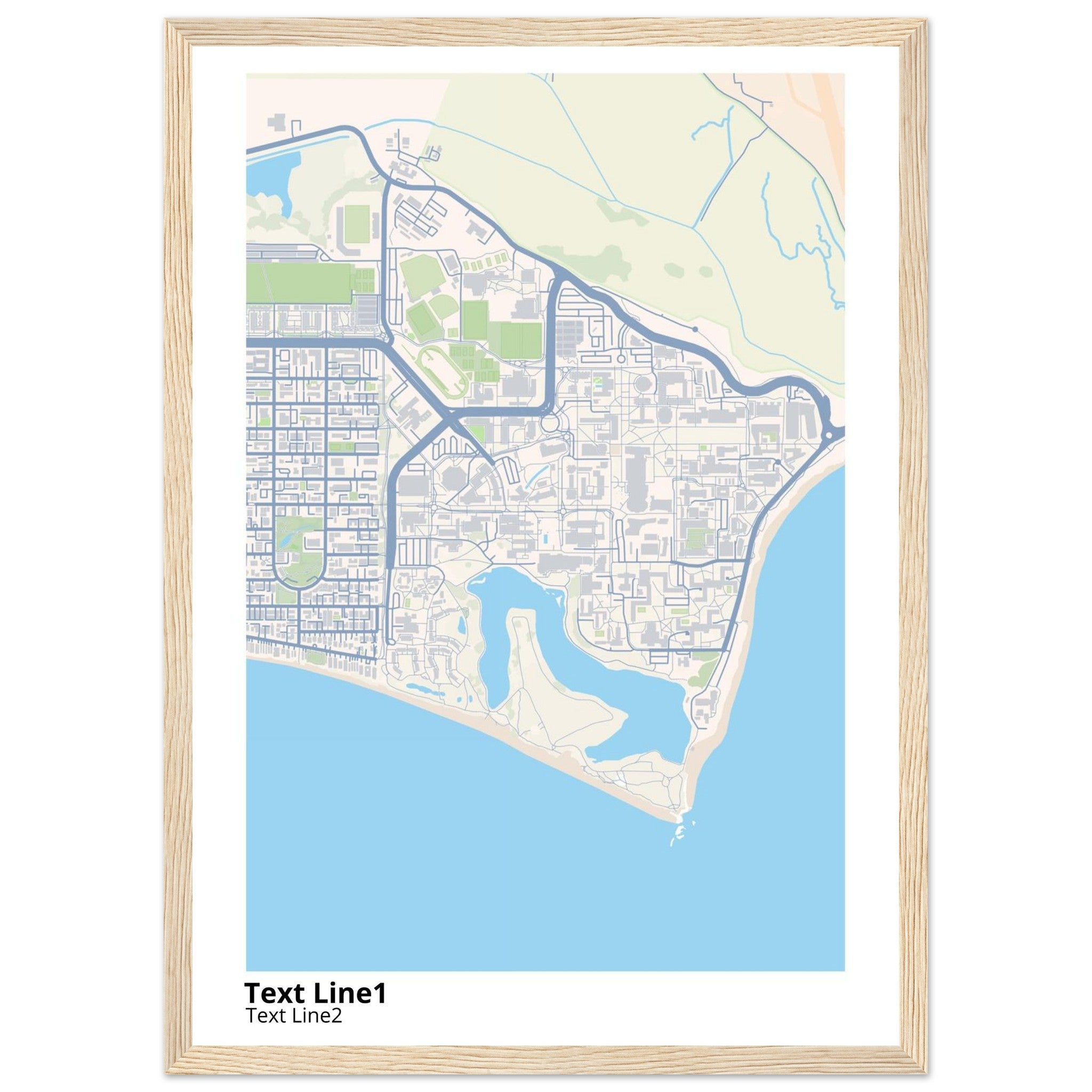 university of california santa barbara campus map poster