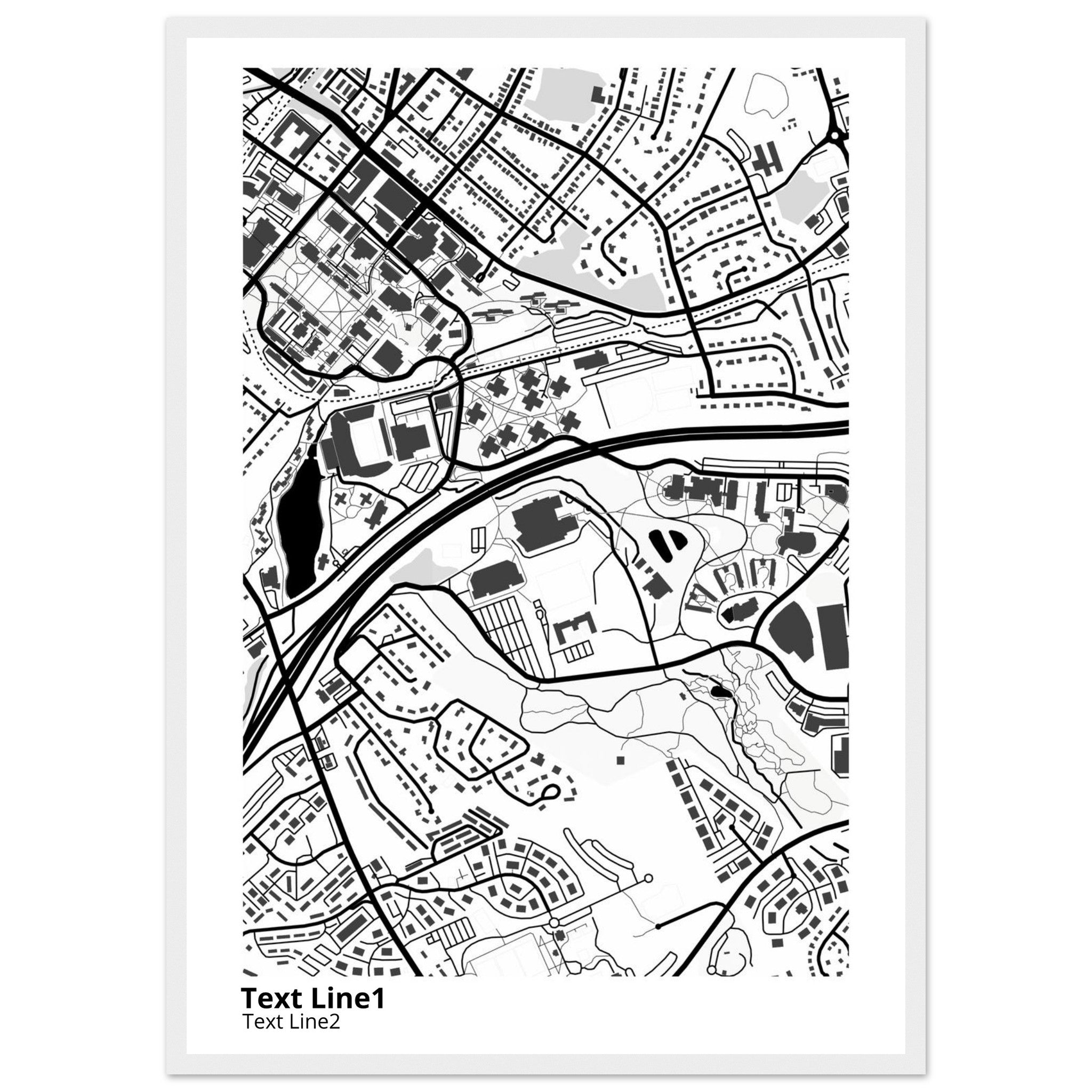 James Madison University Virginia Campus Map Poster | Graduation Gift - Ink And Atlas