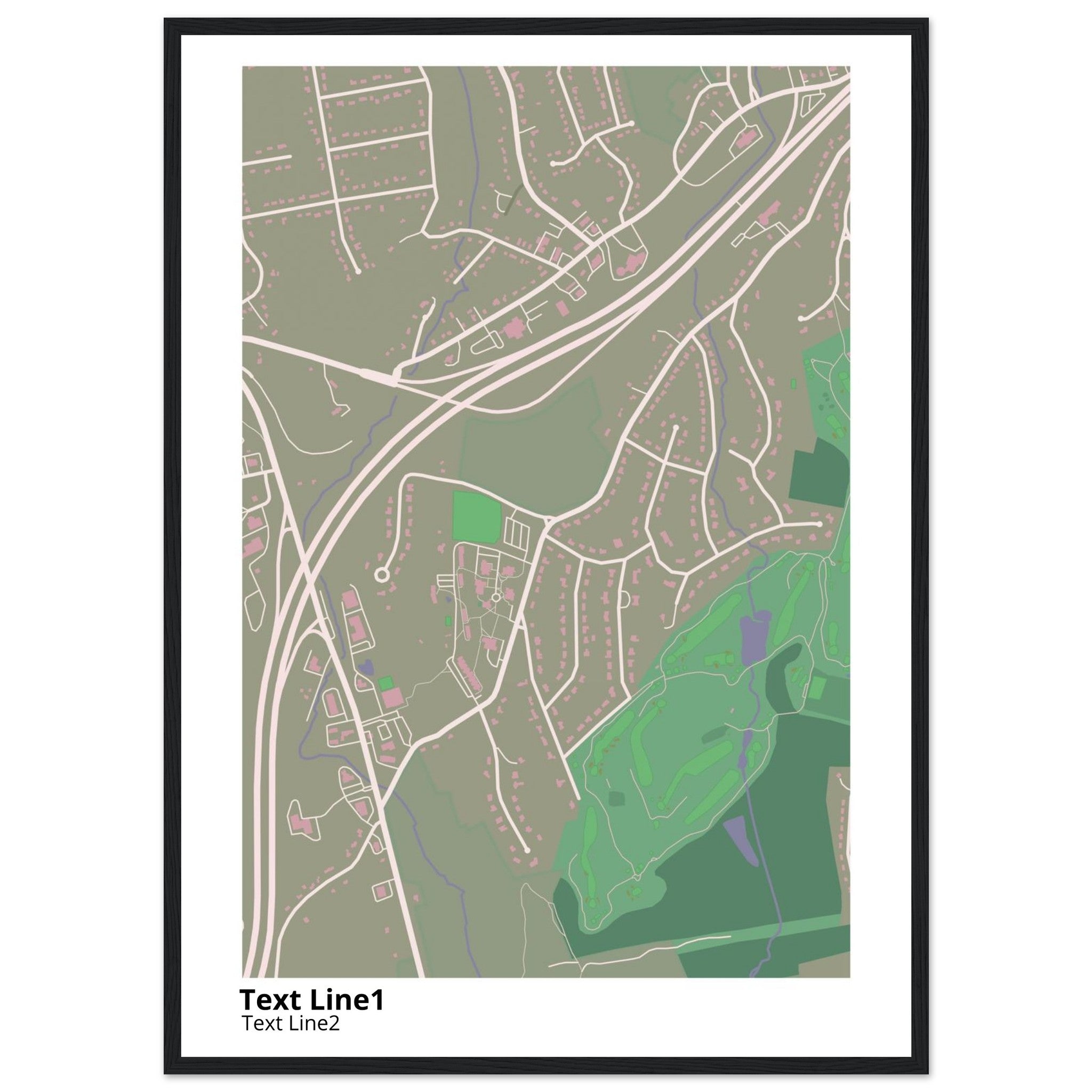 post university modern campus map print