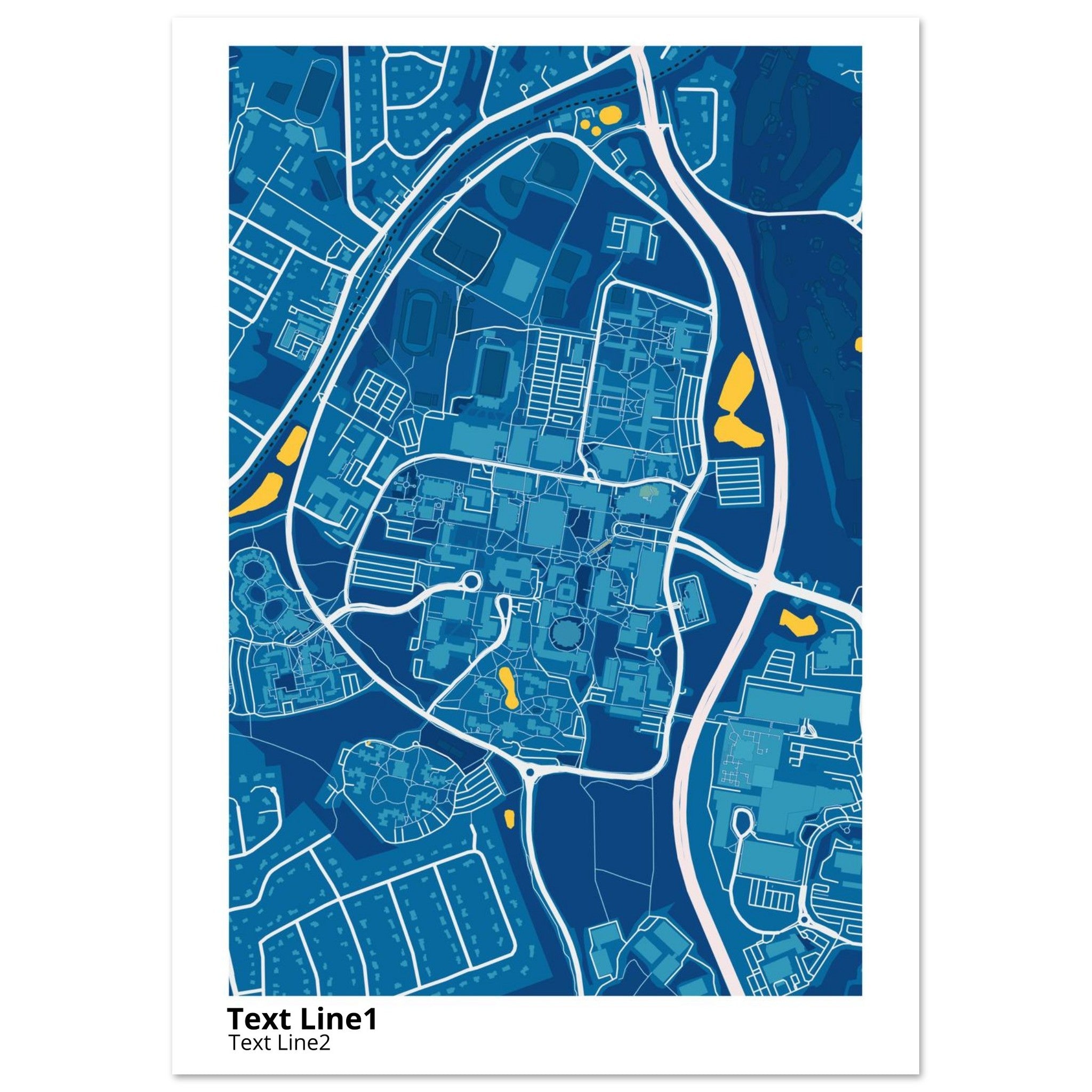 stony brook university campus map poster