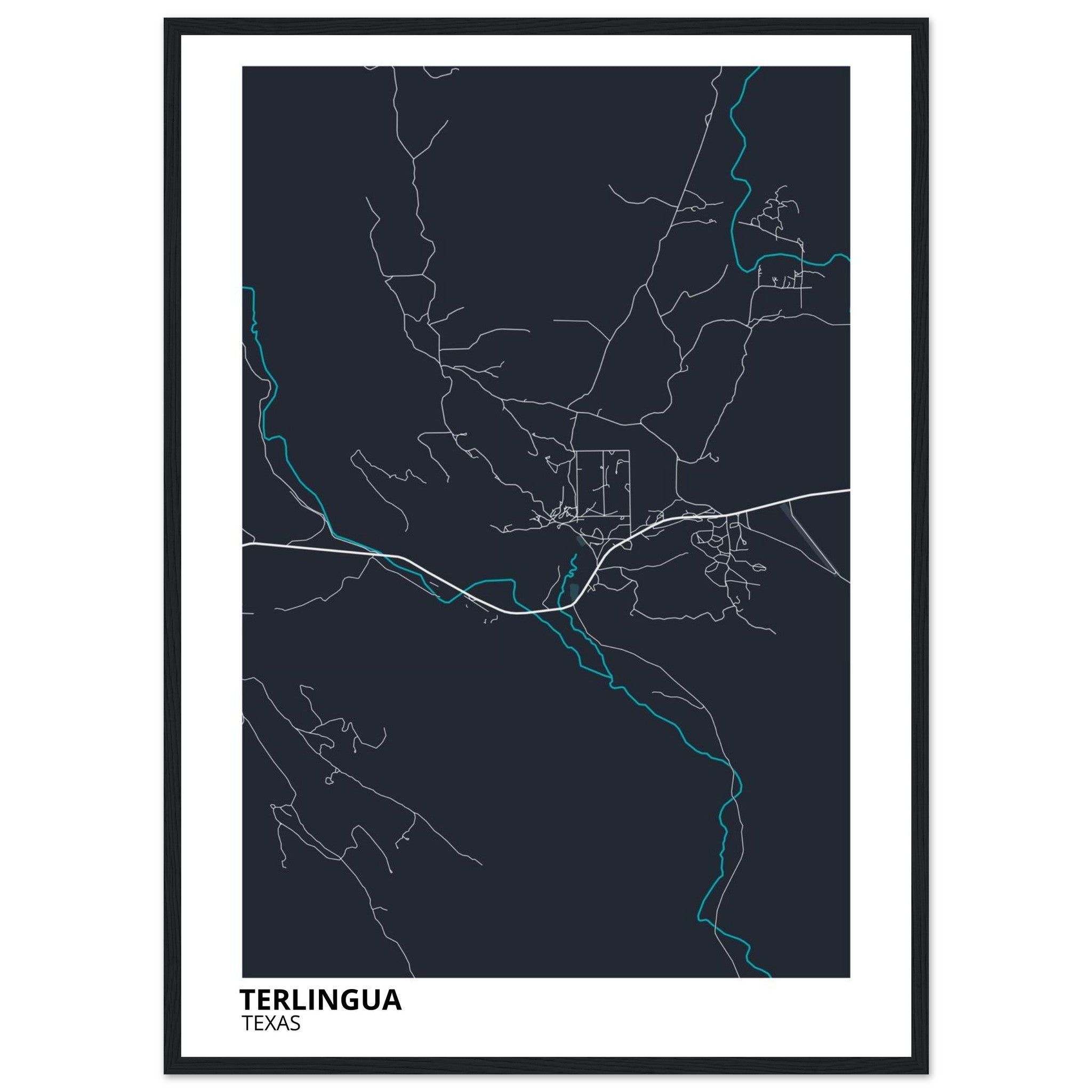 Terlingua Texas City Map Poster | Custom Map Art Print - Ink And Atlas