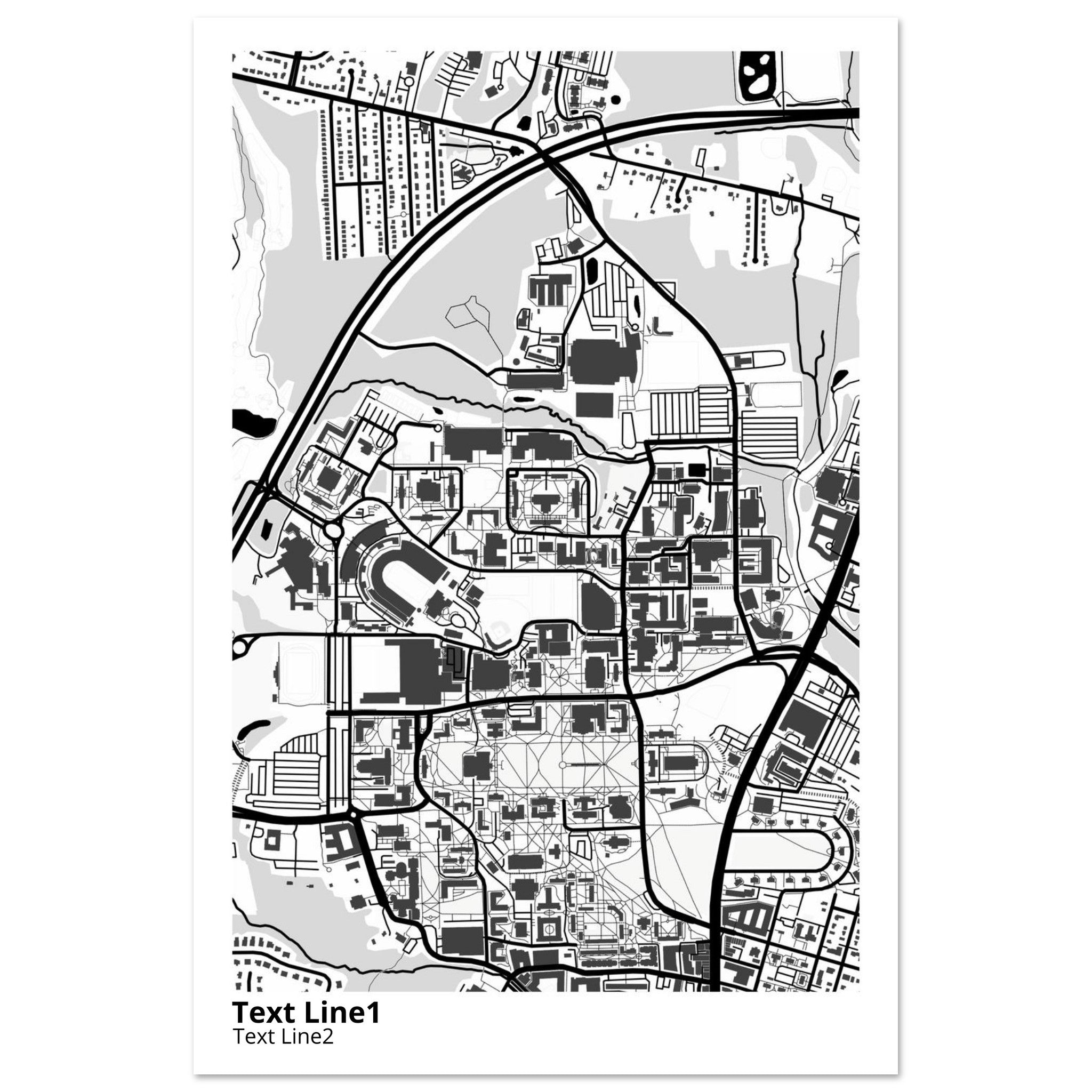 university of maryland college park campus map poster