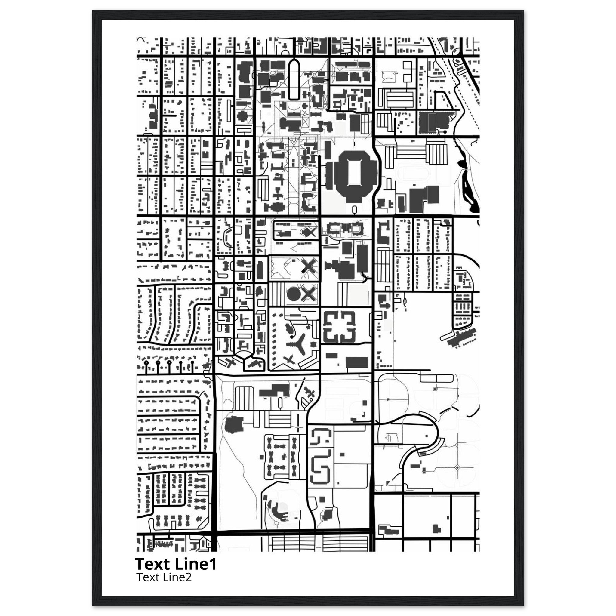 University of Oklahoma (Norman) Campus Map Poster | Graduation Gift - Ink And Atlas