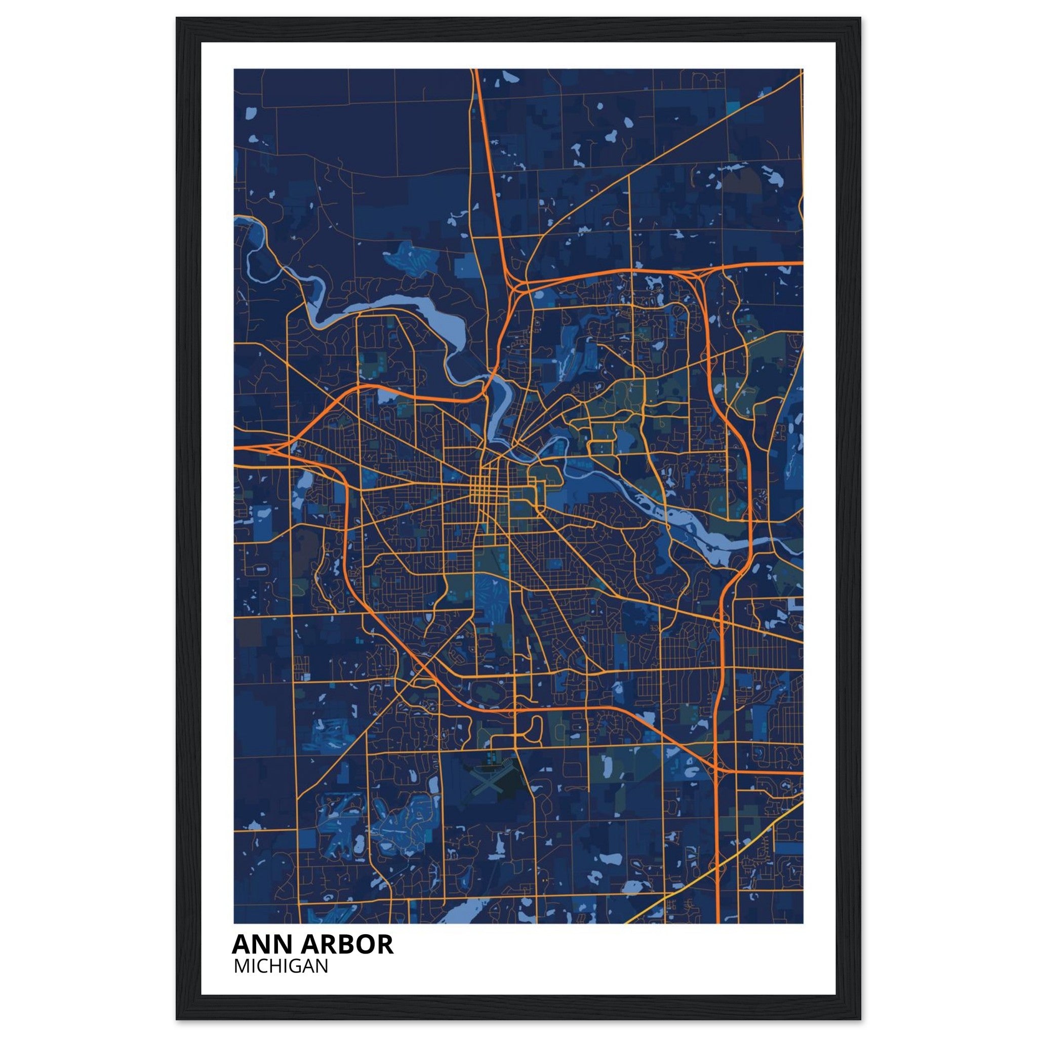 Ann Arbor Michigan City Map Poster | Custom Map Art Print - Ink And Atlas