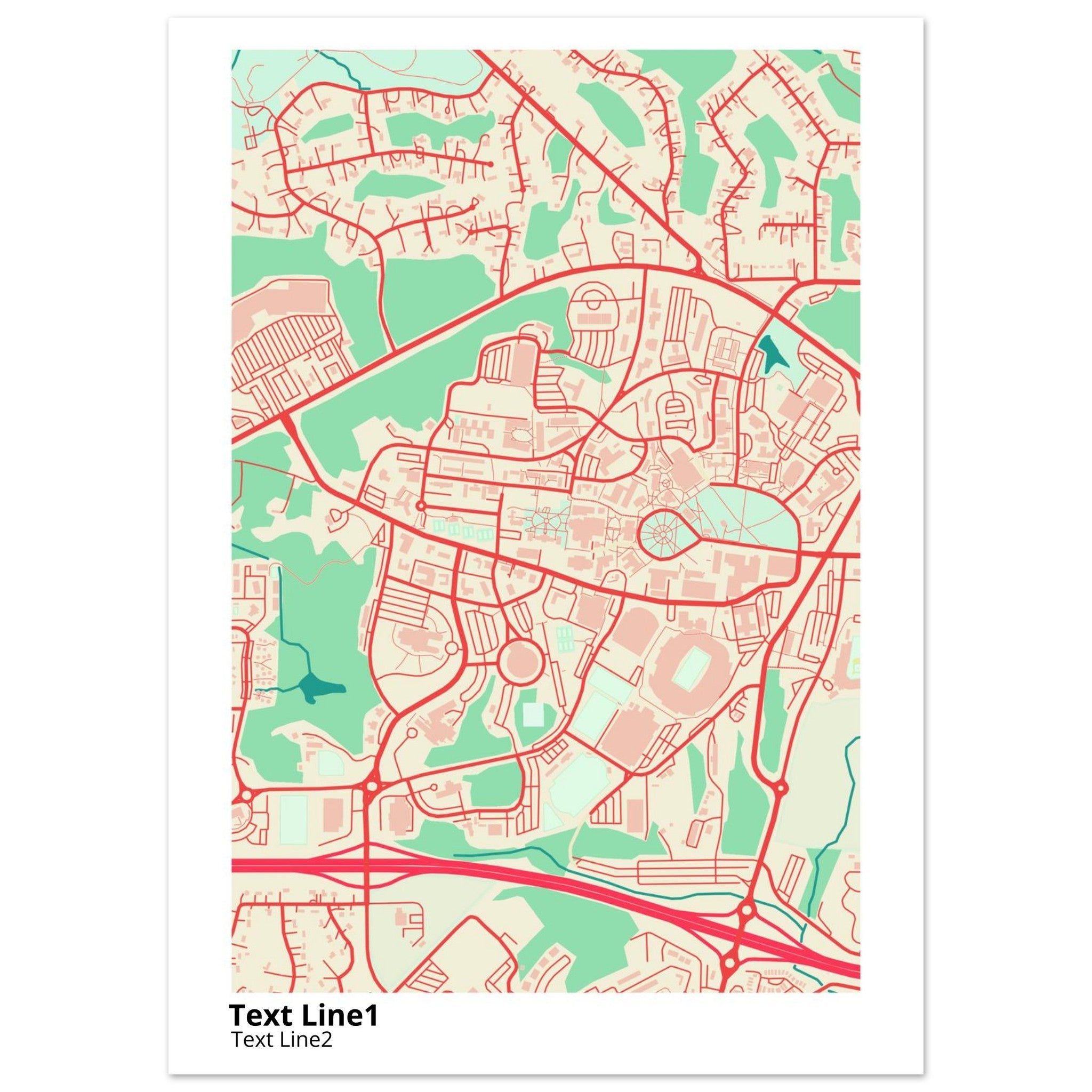university of mississippi campus map poster