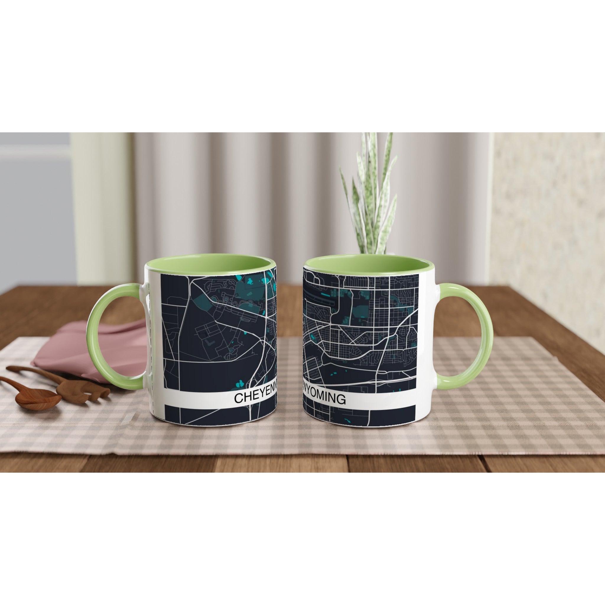 cheyenne wyoming modern city map mug 11oz