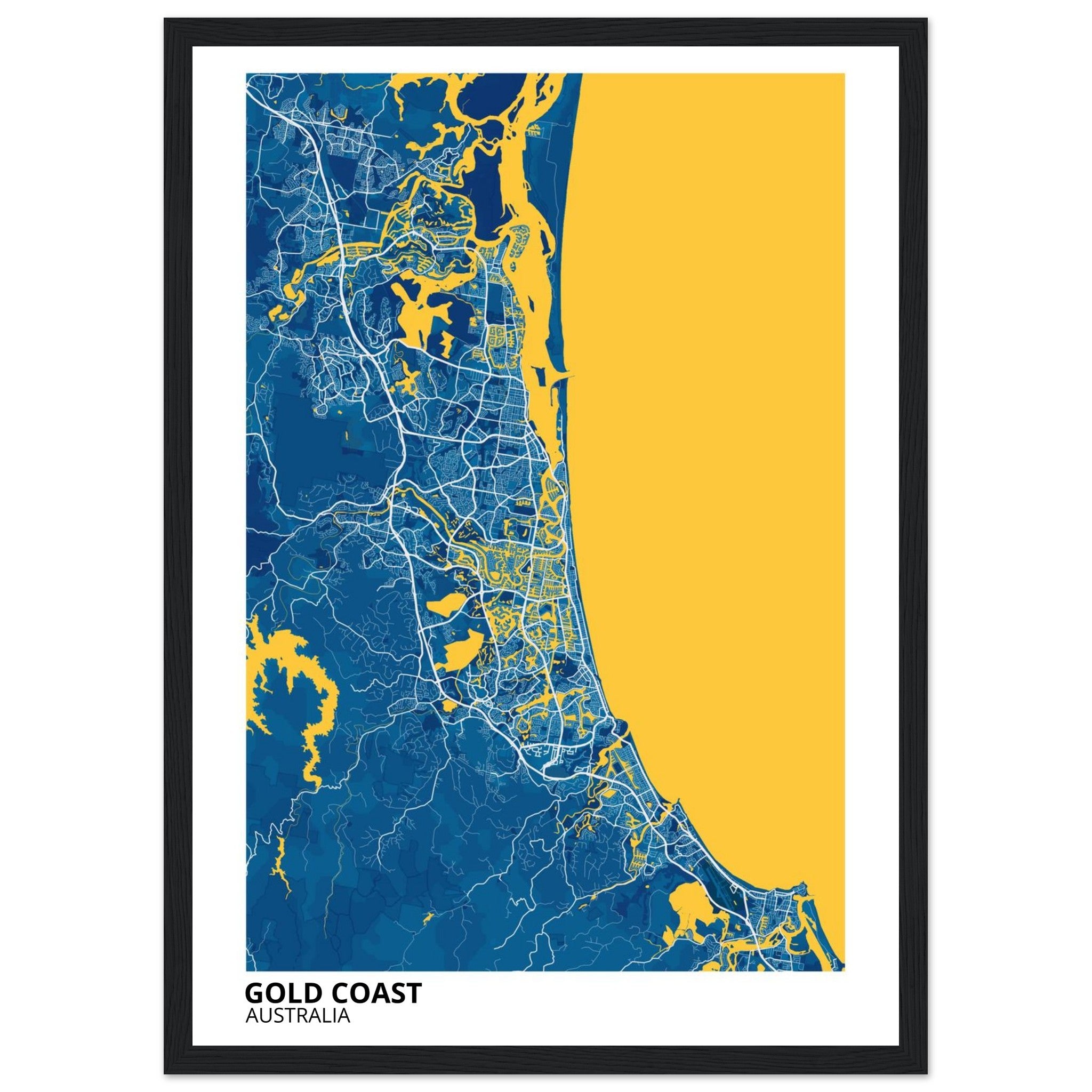 Gold Coast Australia City Map Poster | Custom Map Art Print - Ink And Atlas