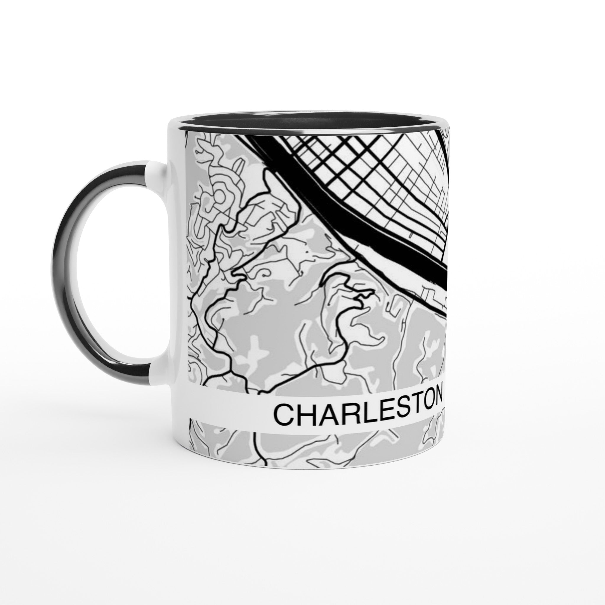 charleston west virginia modern city map mug 11oz