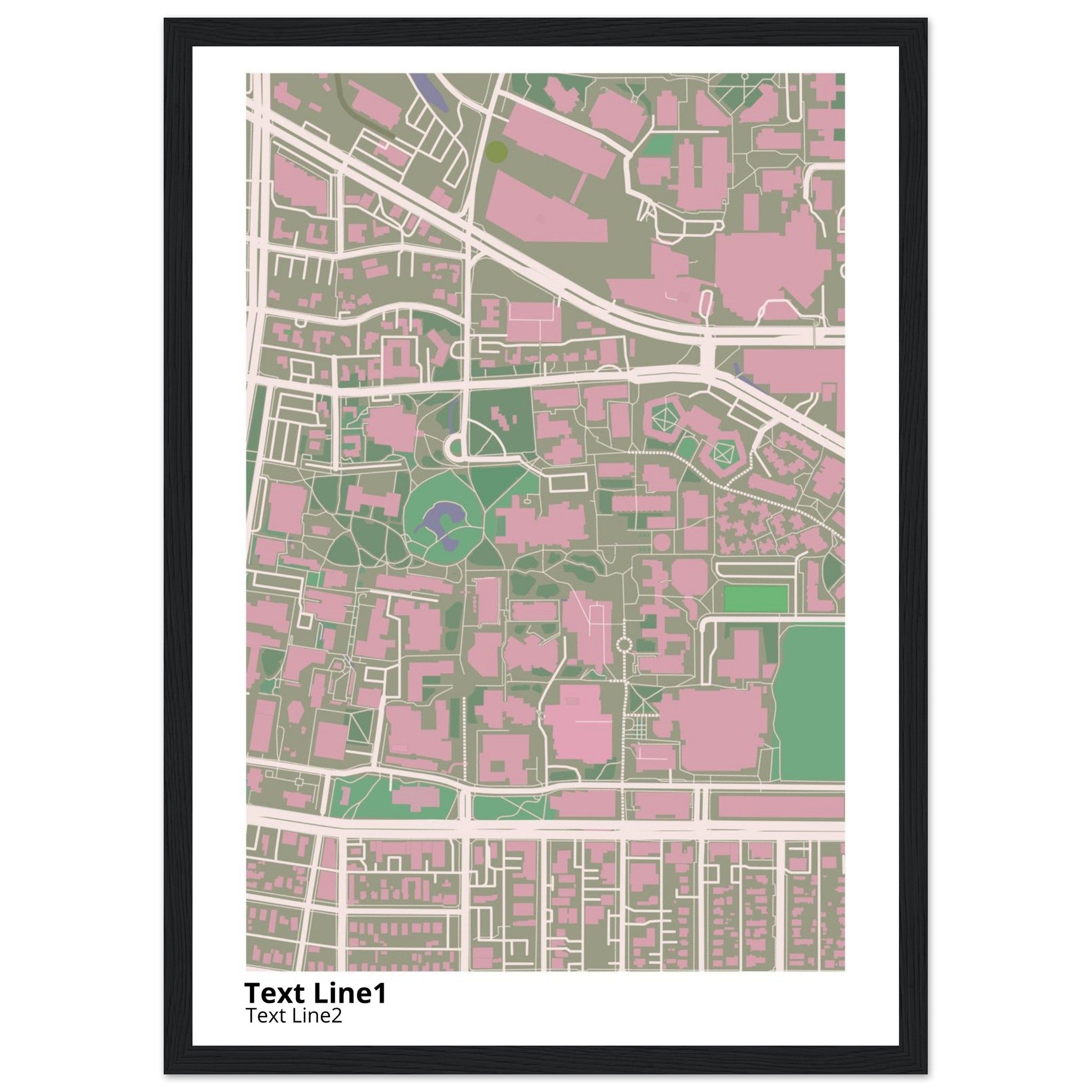university of new mexico main campus campus map poster