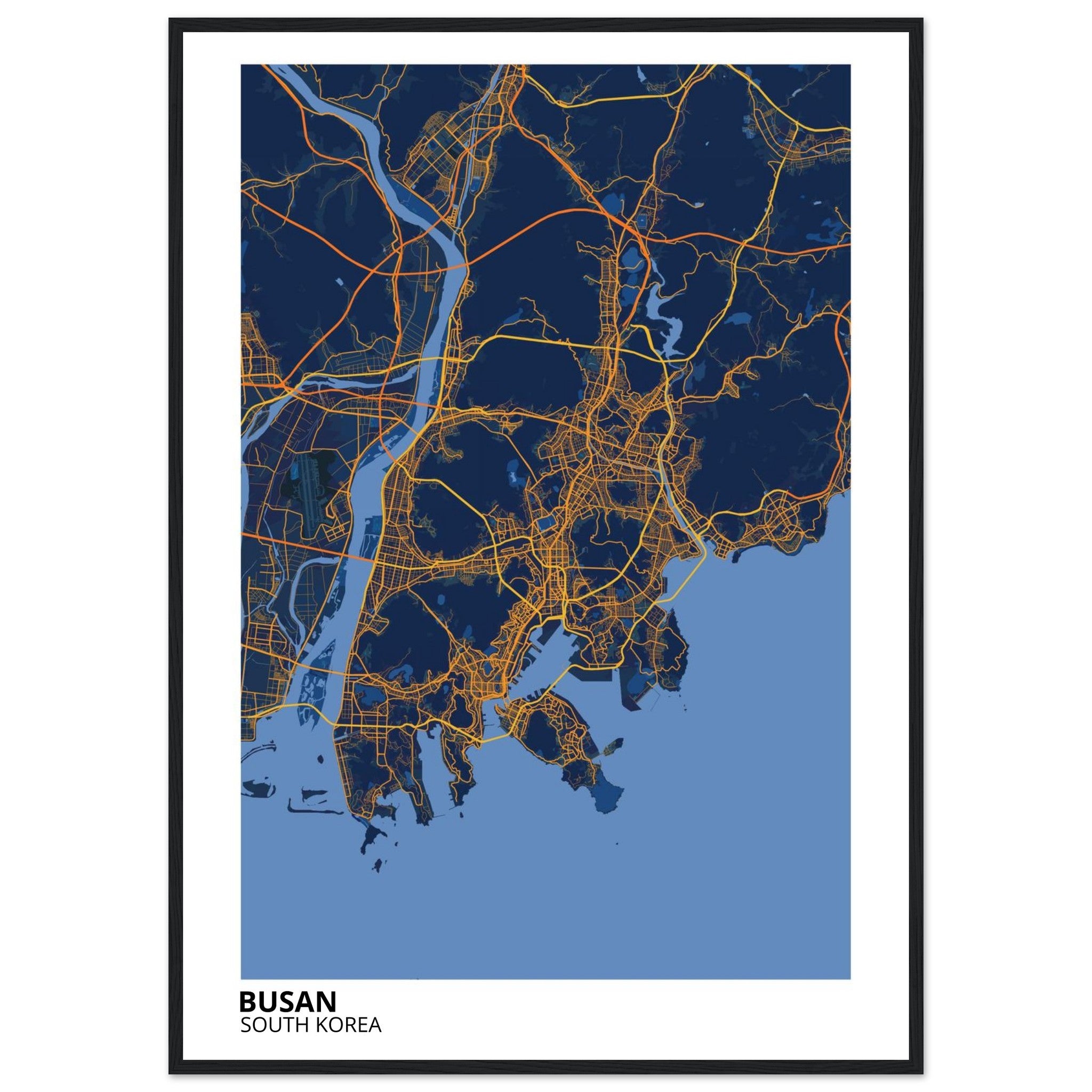Busan South Korea City Map Poster | Custom Map Art Print - Ink And Atlas