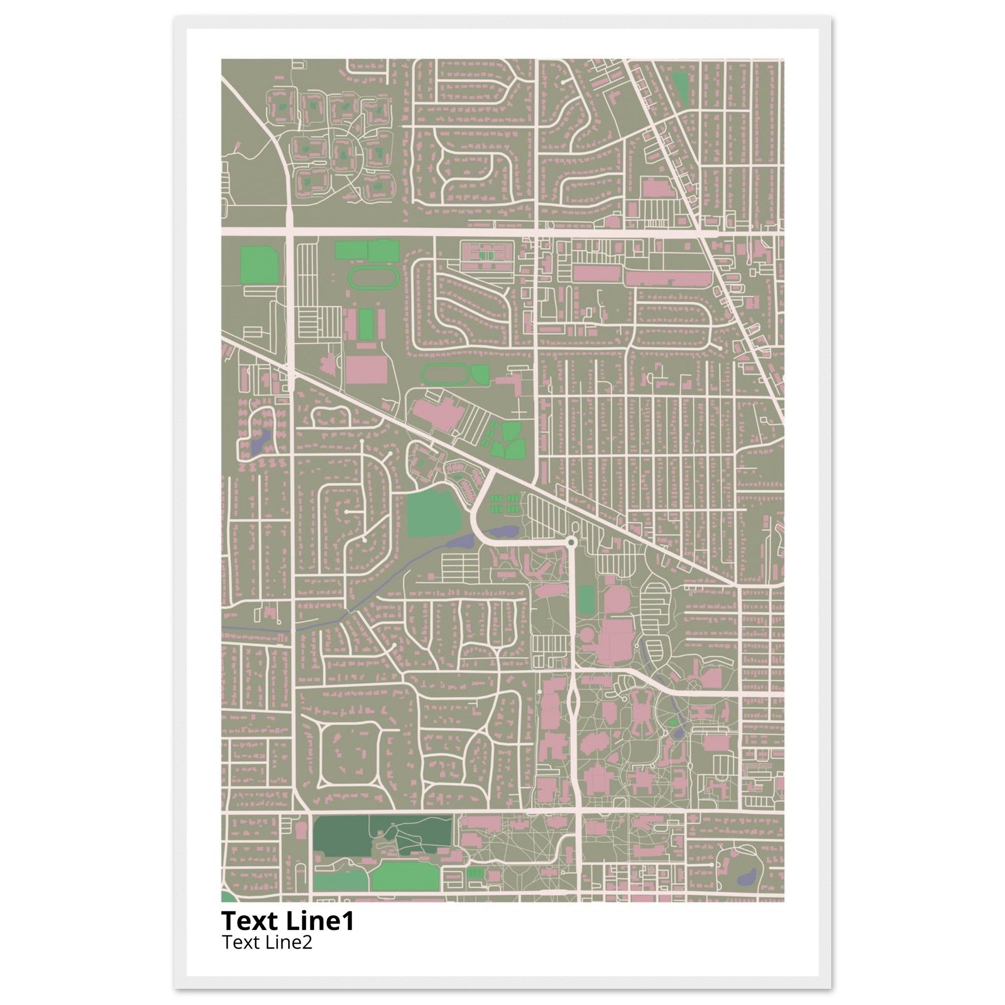 ball state university campus map poster