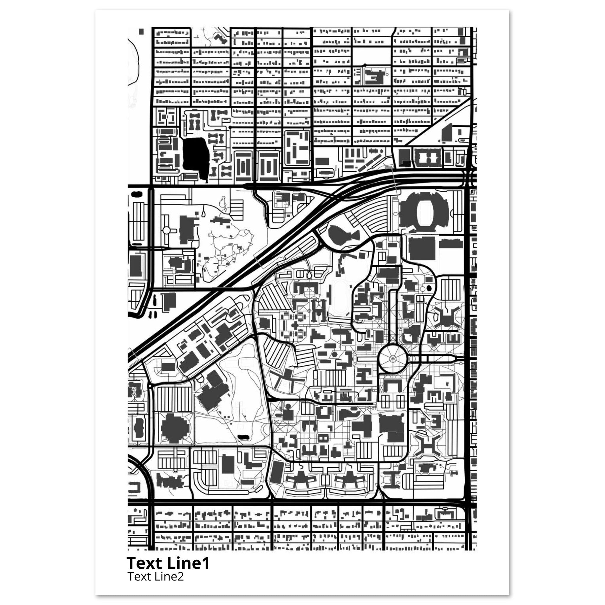 Texas Tech University Campus Map Poster | Graduation Gift - Ink And Atlas