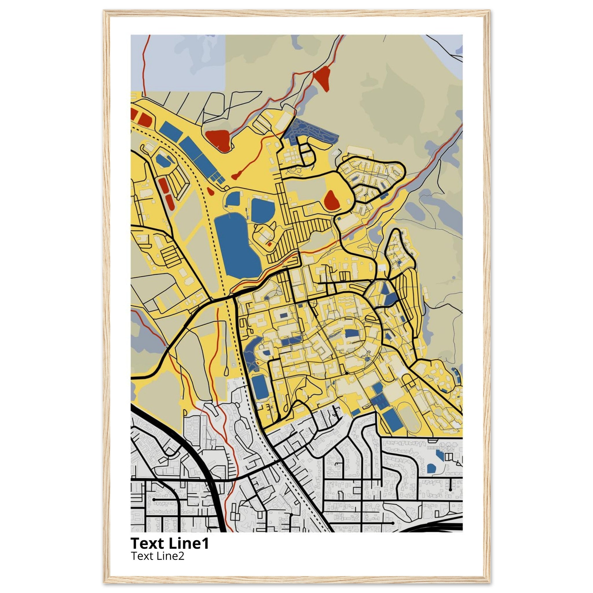 california polytechnic state university san luis obispo campus map poster