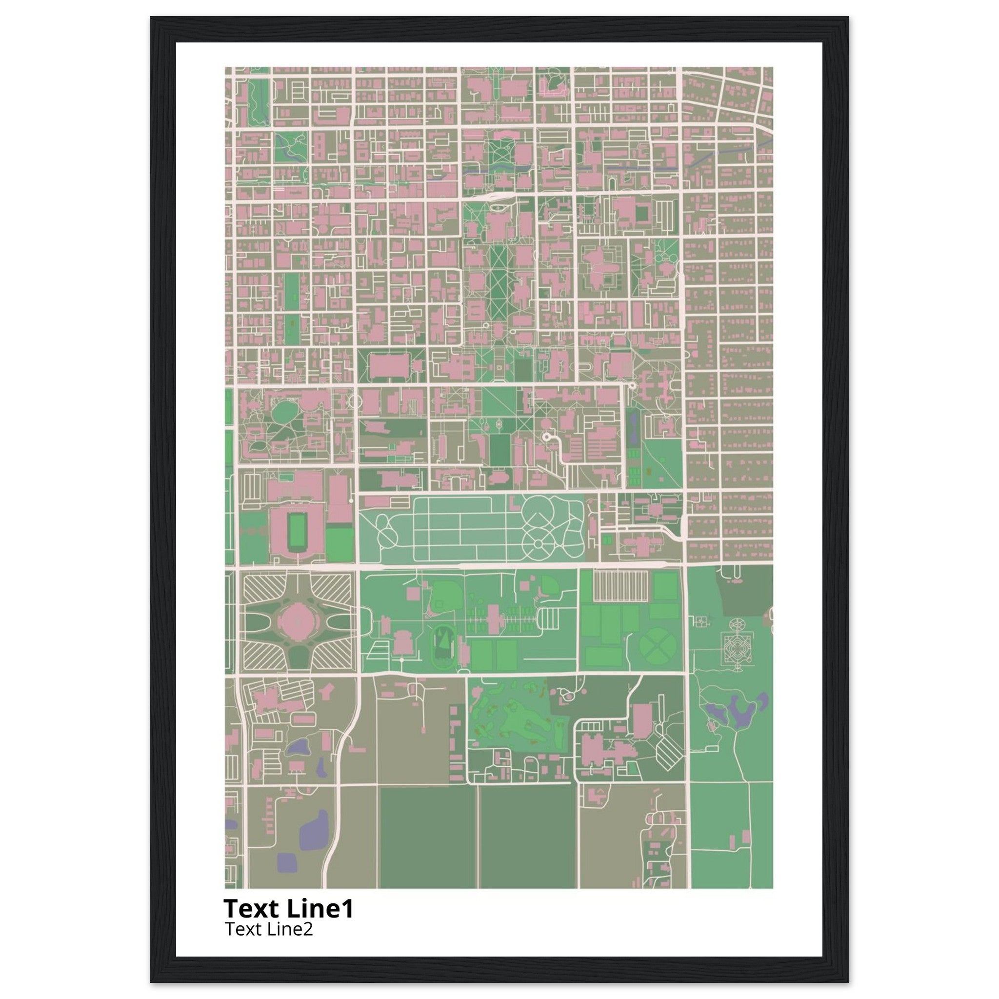 university of illinois urbana champaign campus map poster