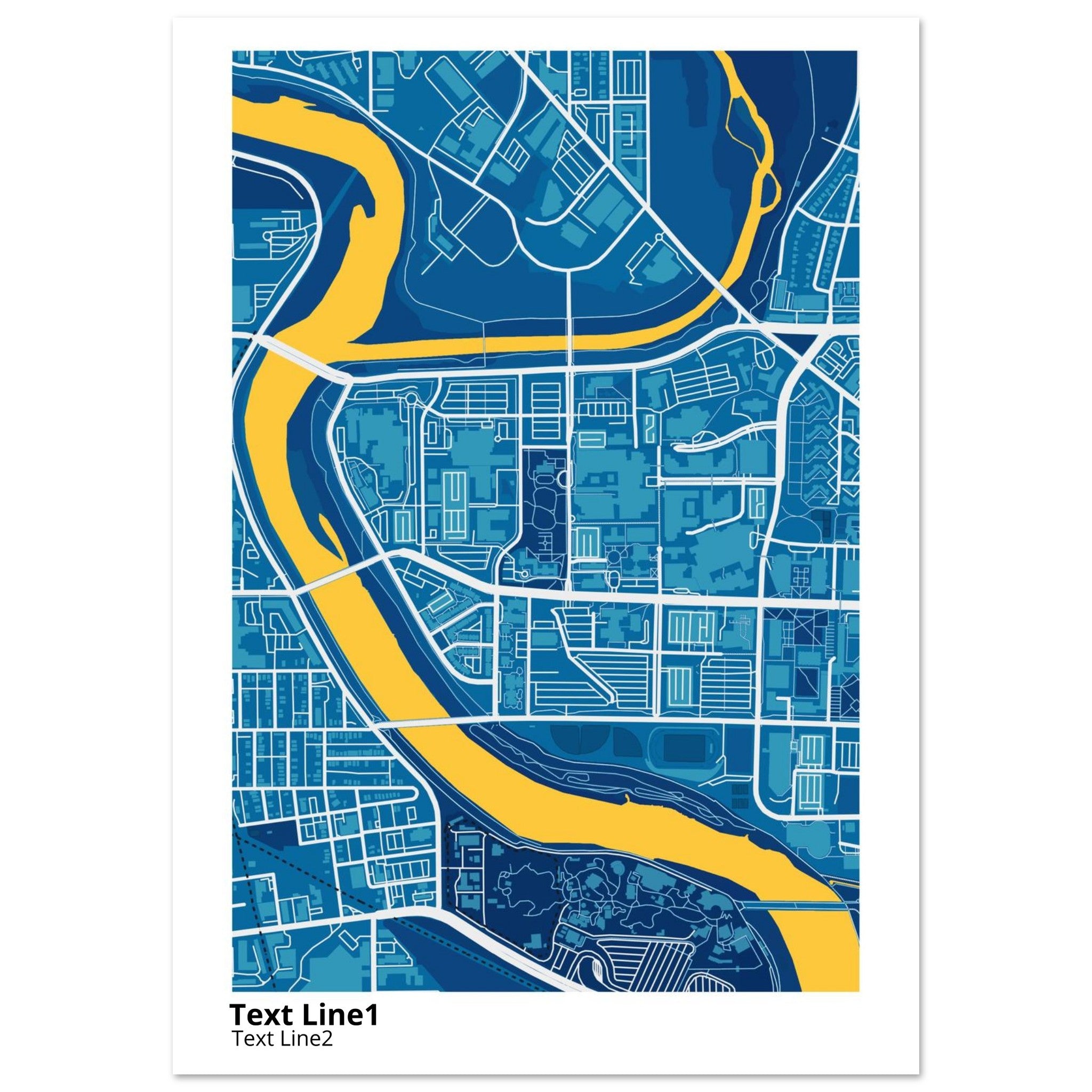 indiana university indianapolis campus map poster