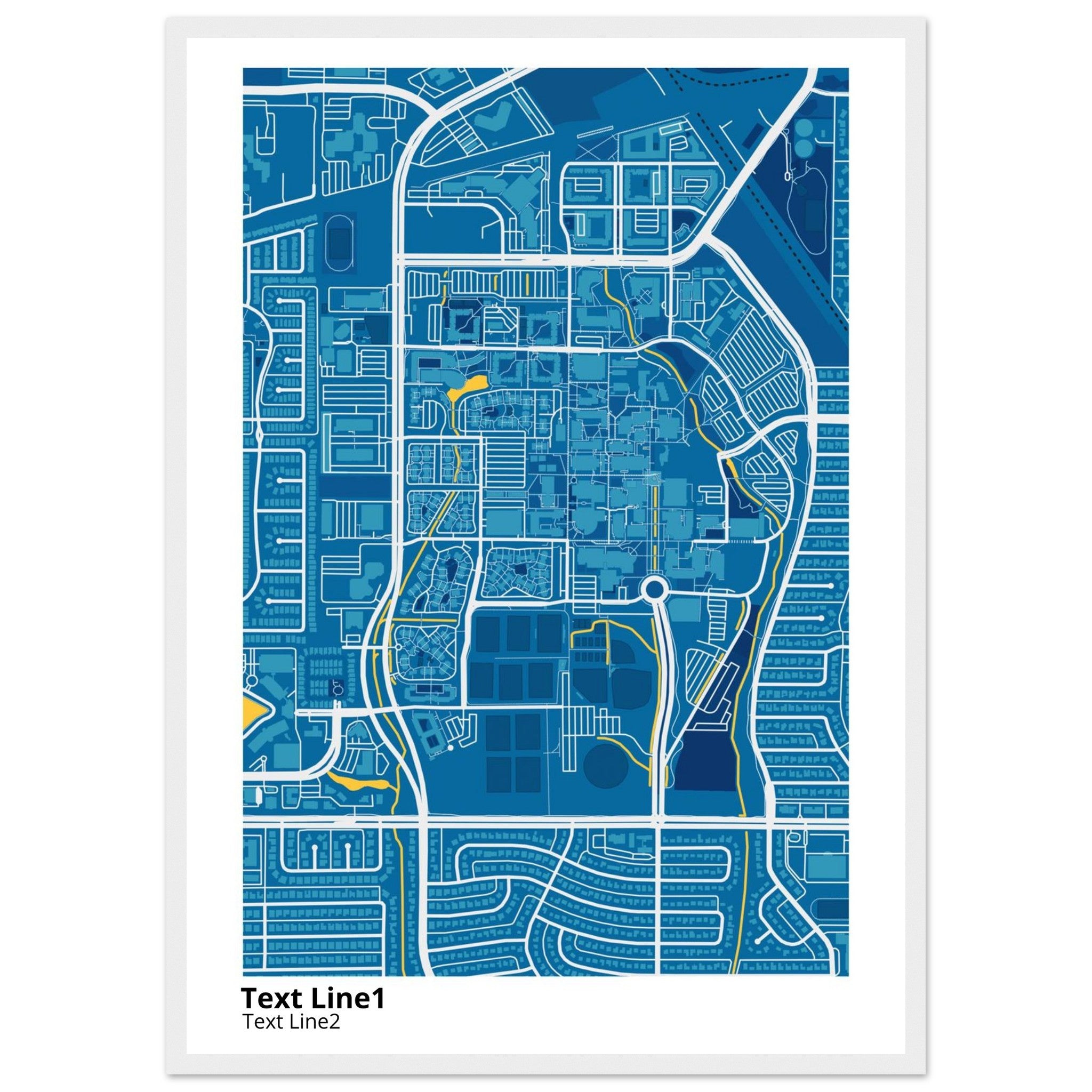 The University of Texas at Dallas Campus Map Poster | Graduation Gift - Ink And Atlas