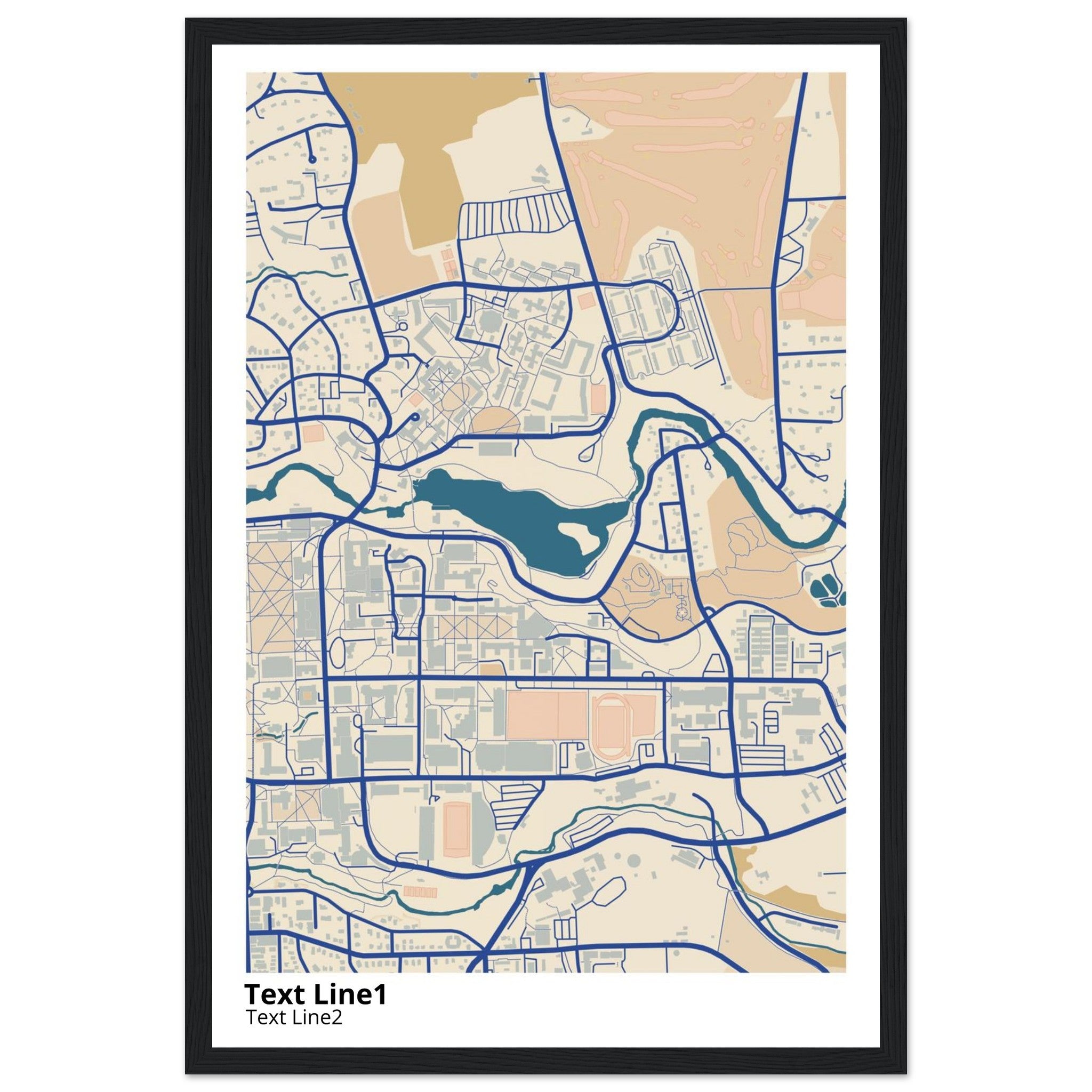 cornell university campus map poster