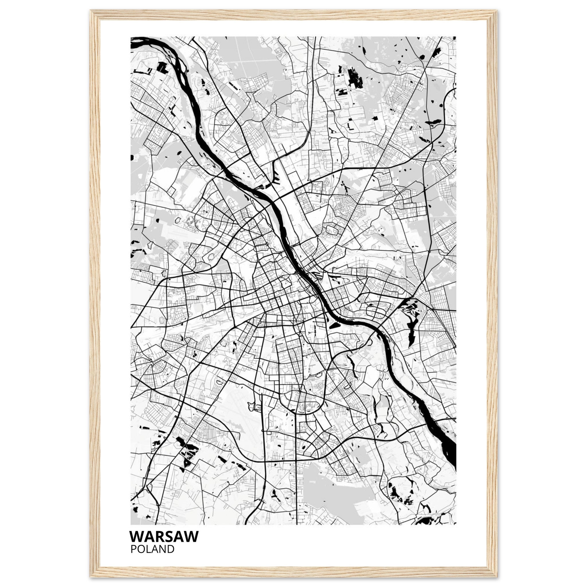 Warsaw Poland City Map Poster | Custom Map Art Print - Ink And Atlas