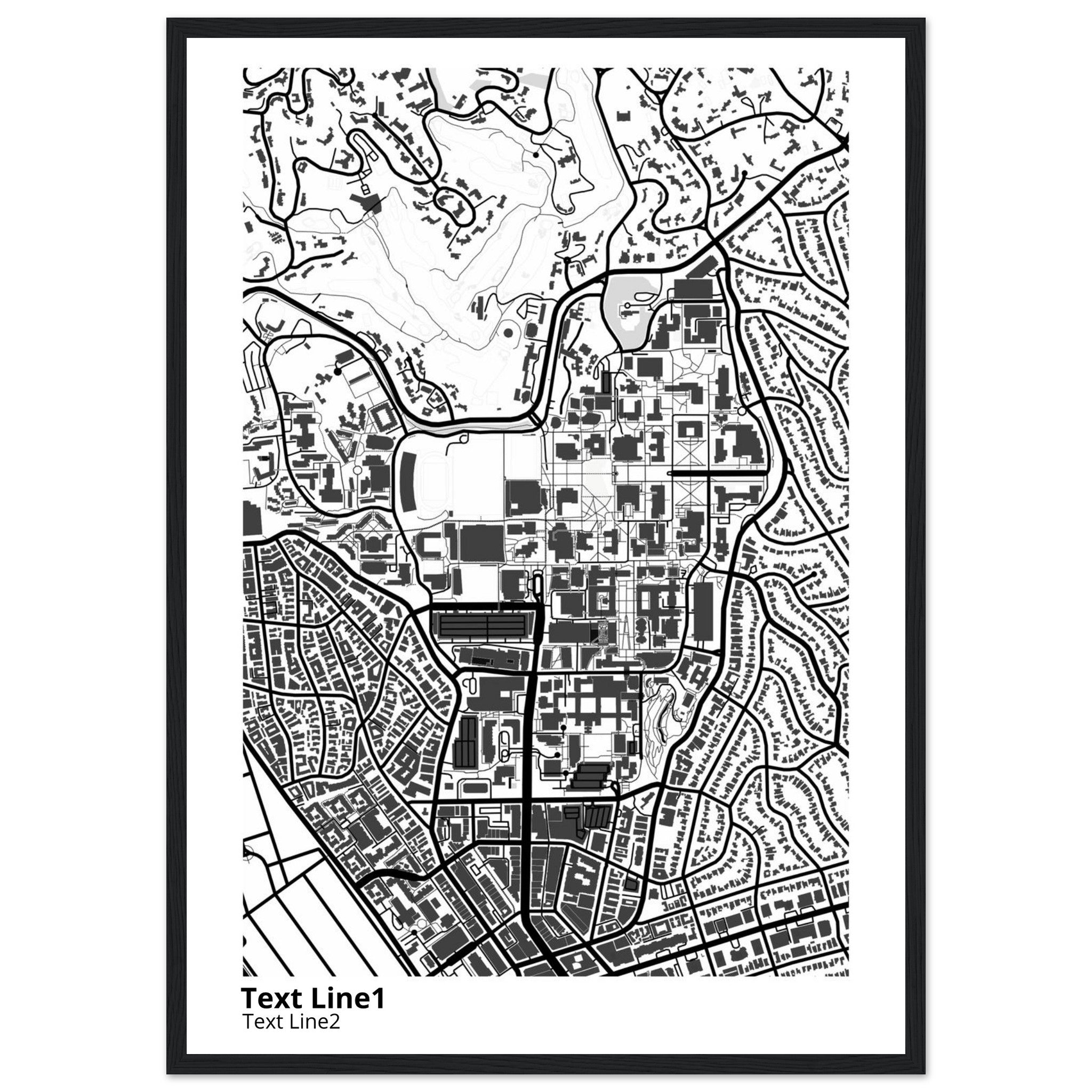 university of california los angeles campus map poster