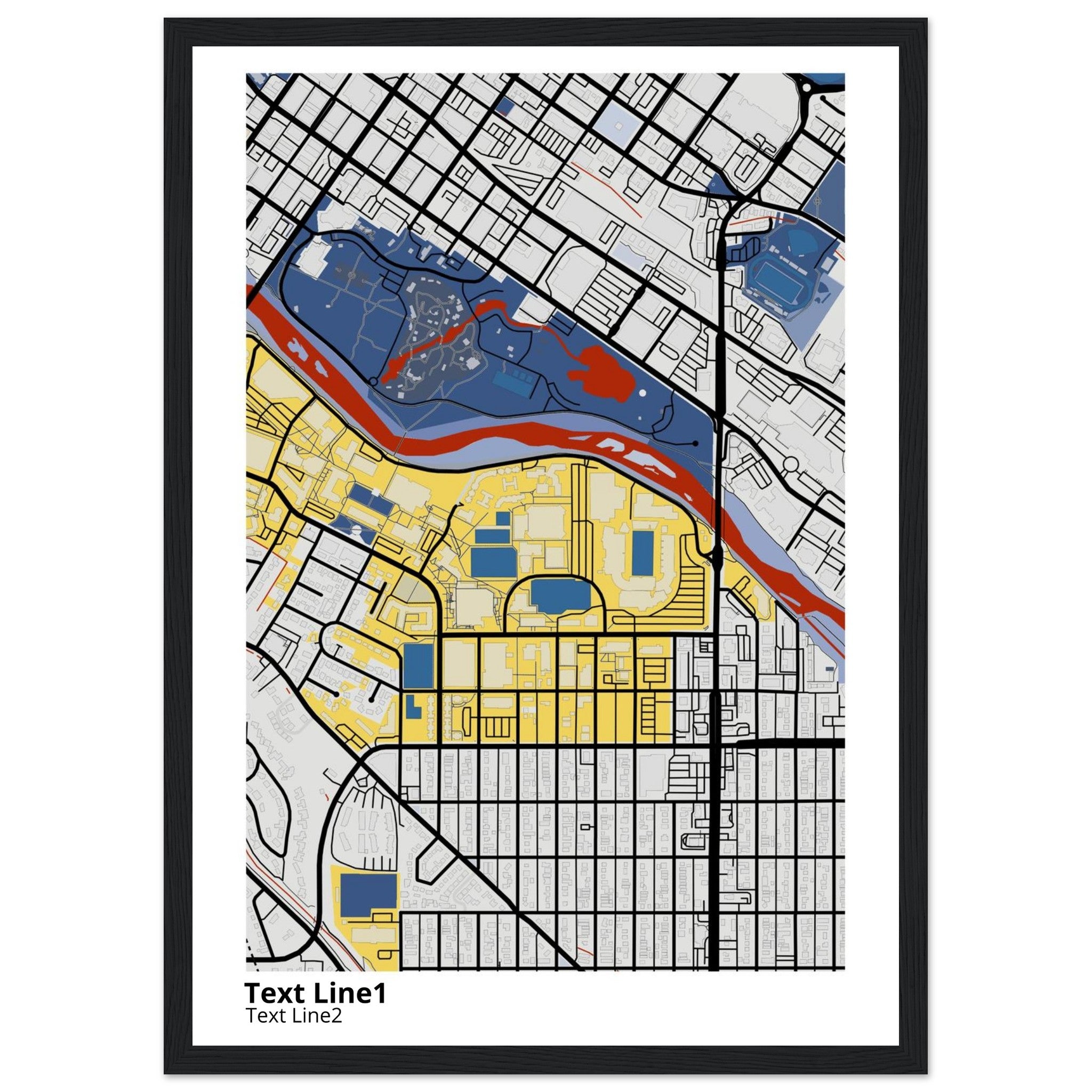 boise state university campus map poster
