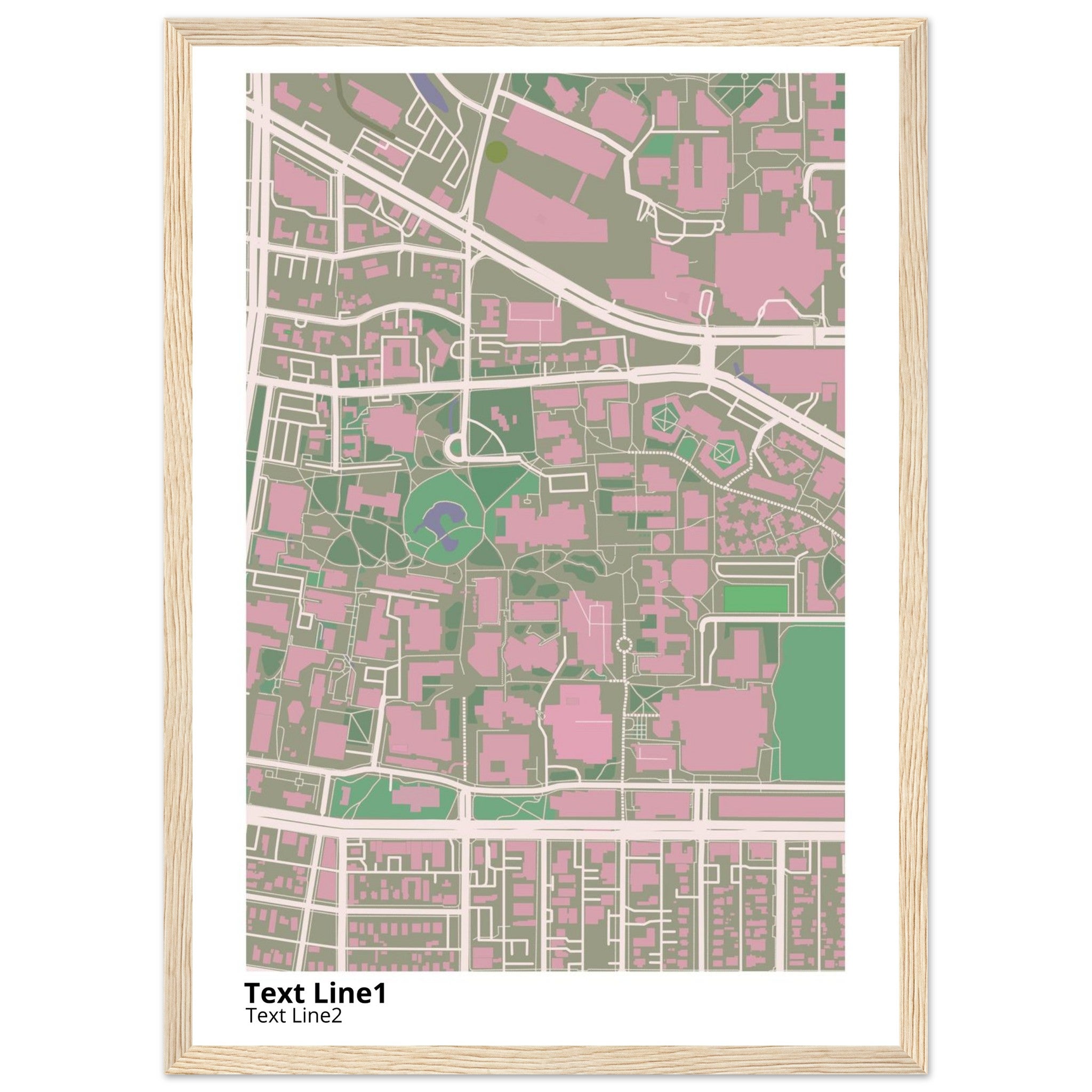 university of new mexico main campus campus map poster