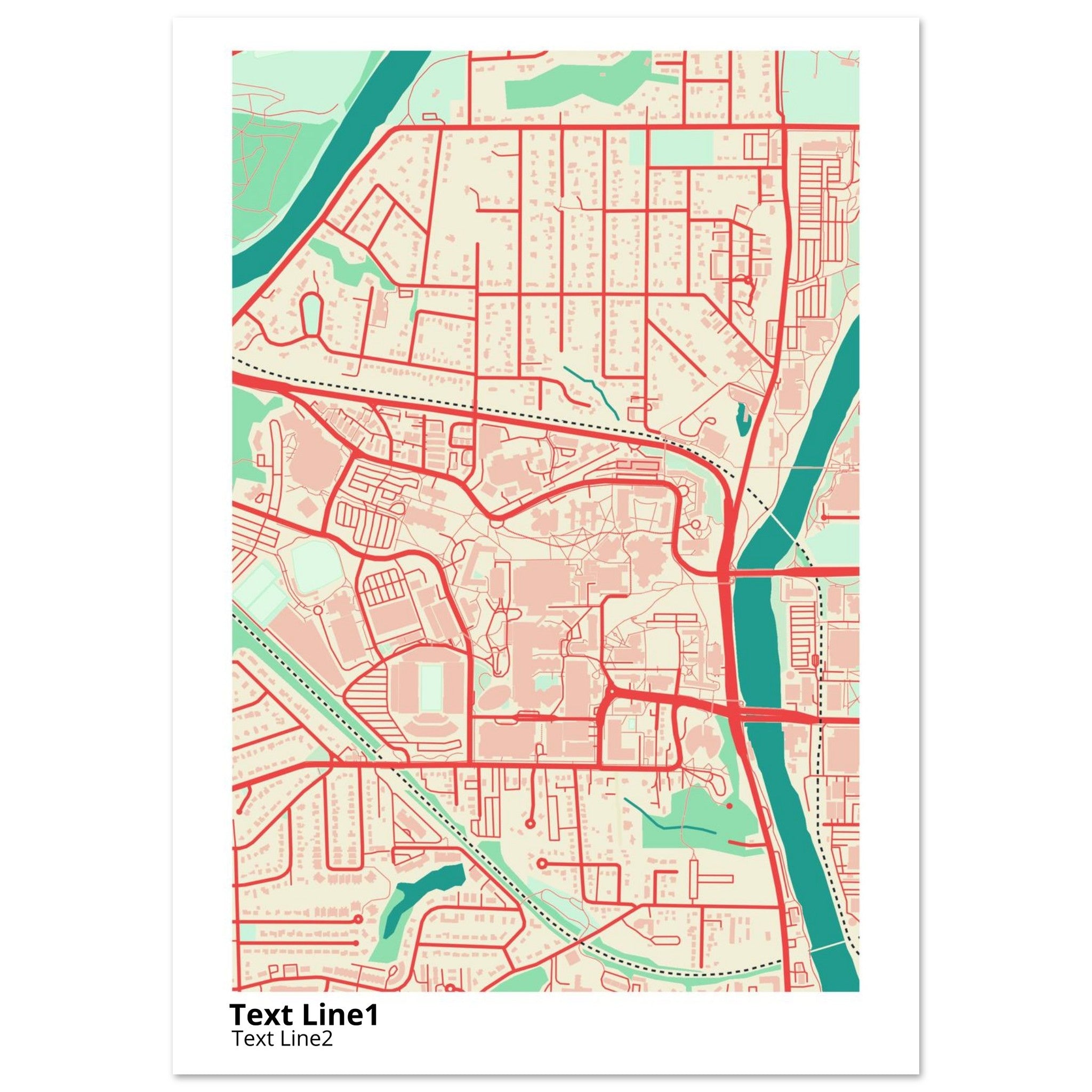 university of iowa campus map poster