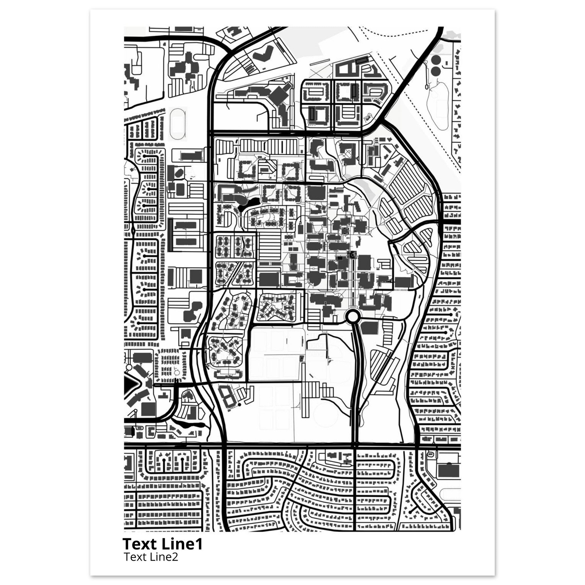 The University of Texas at Dallas Campus Map Poster | Graduation Gift - Ink And Atlas