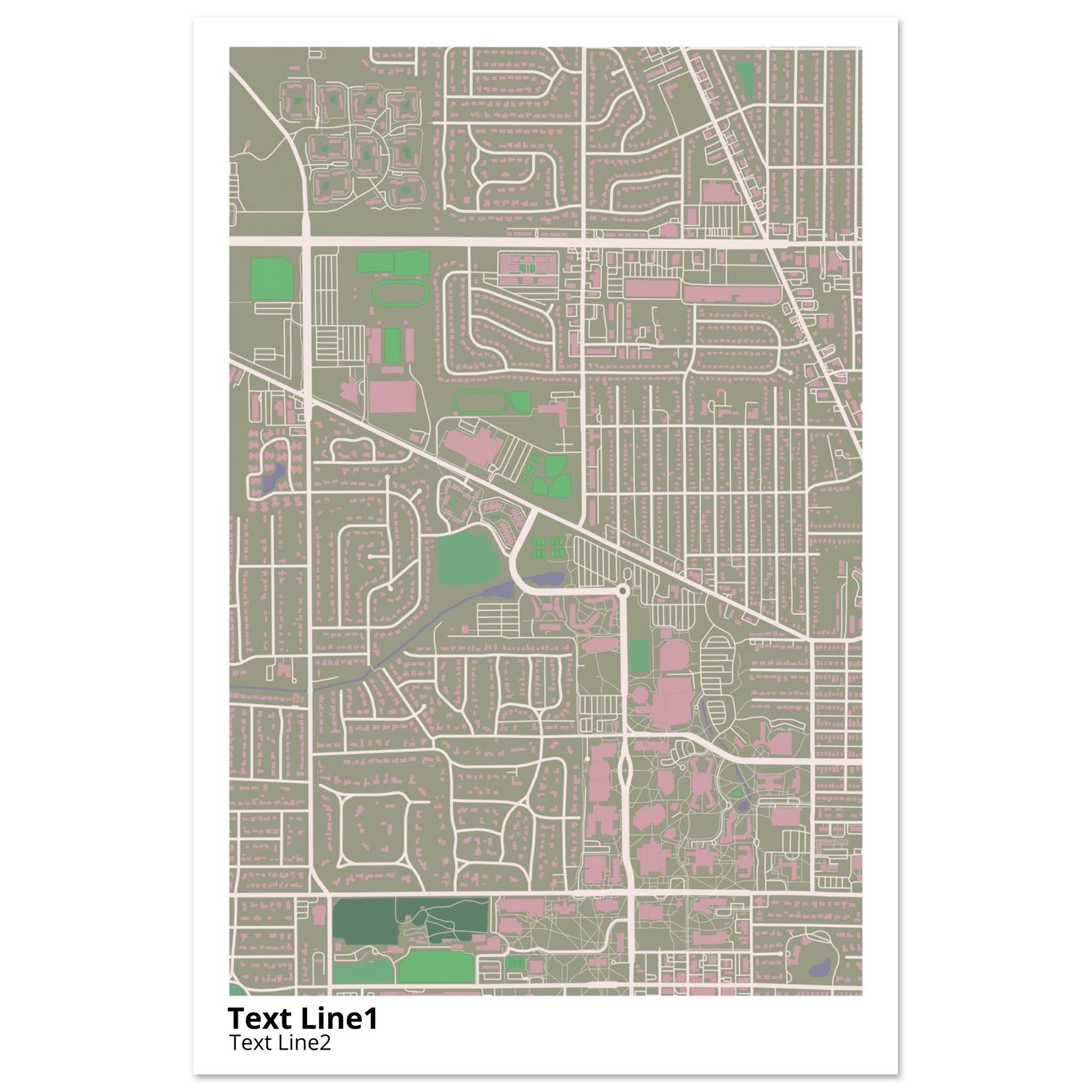 ball state university campus map poster