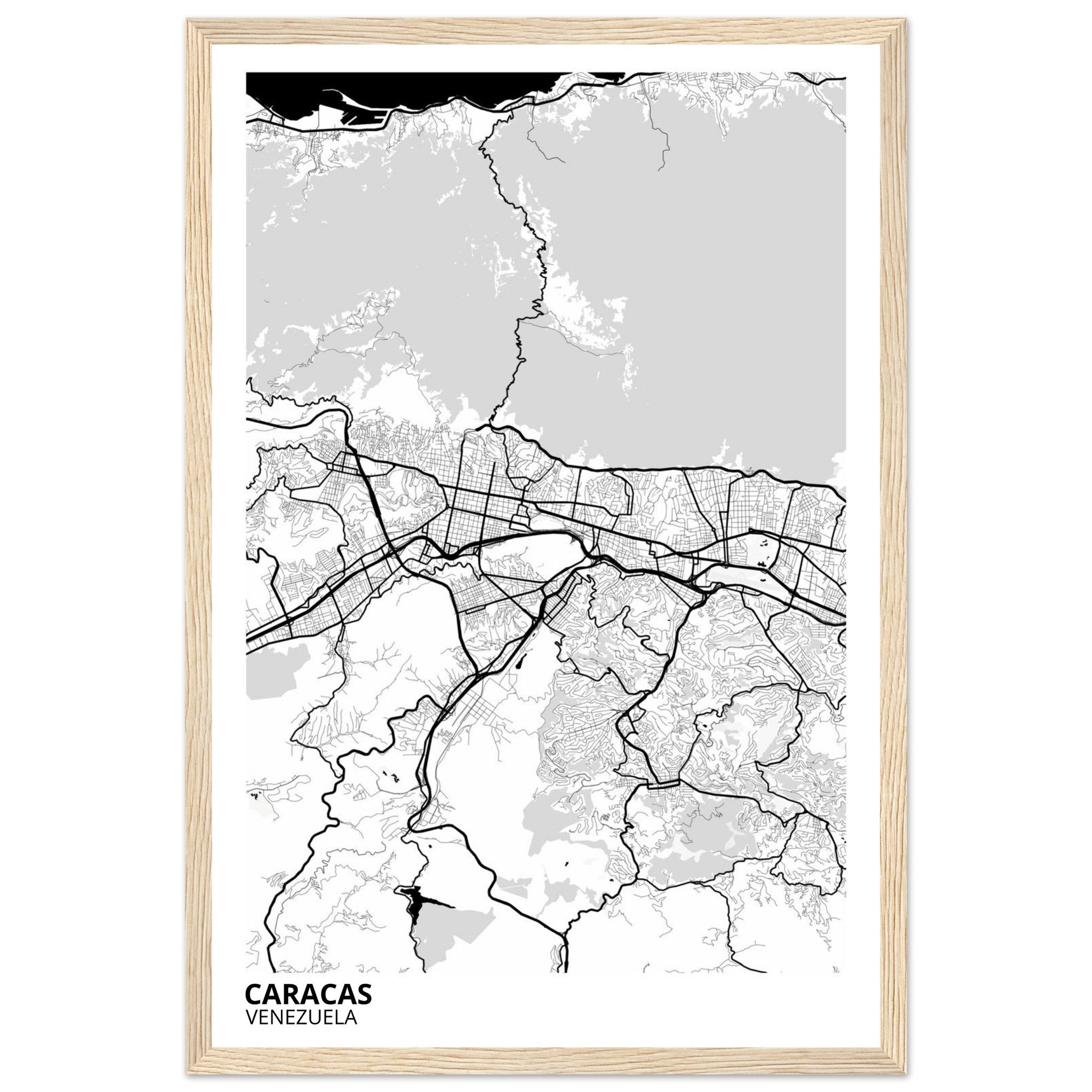 Caracas Venezuela City Map Poster | Custom Map Art Print - Ink And Atlas