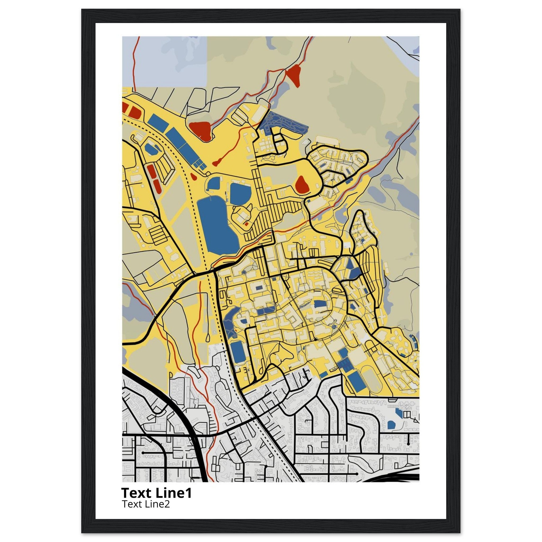 california polytechnic state university san luis obispo campus map poster