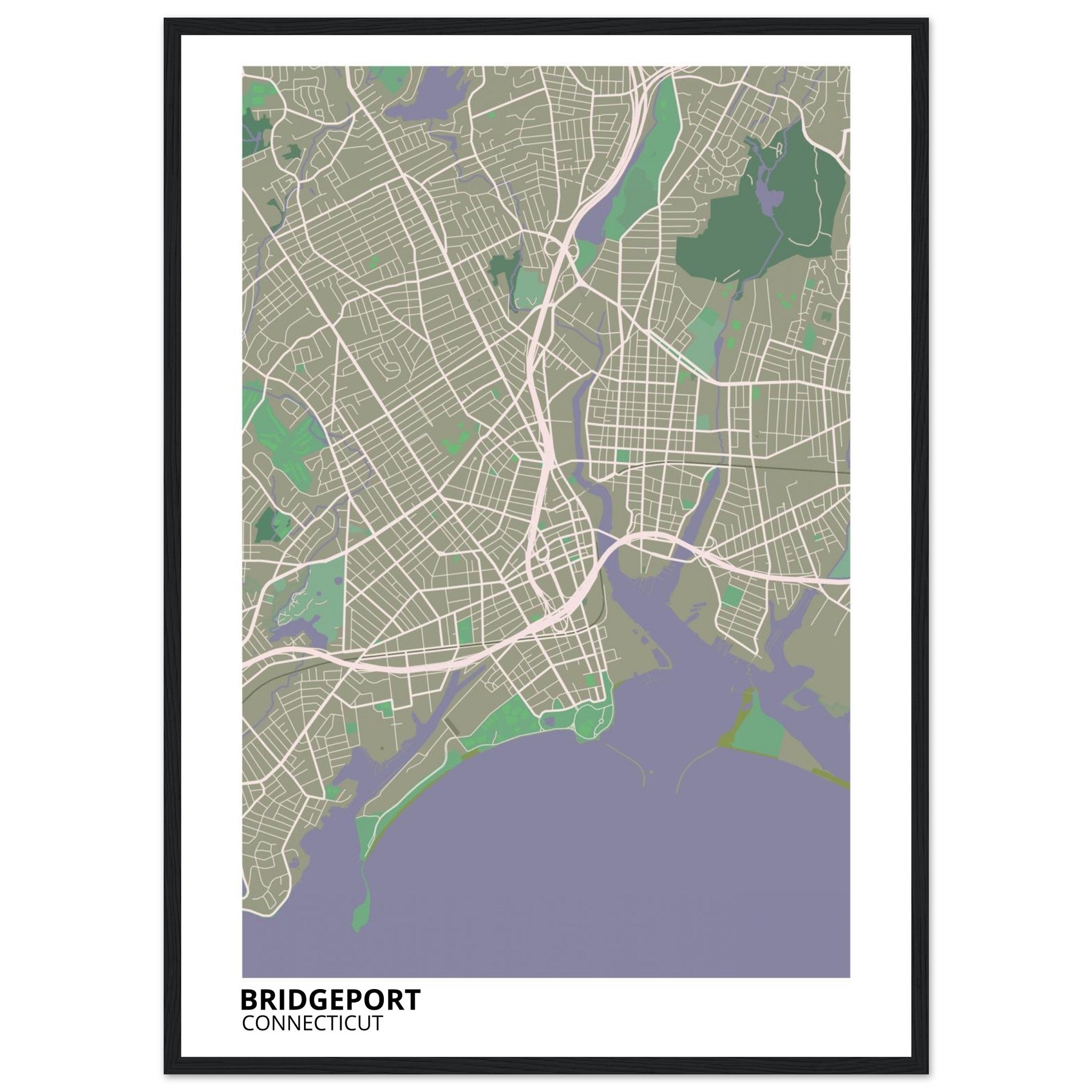 bridgeport map poster print