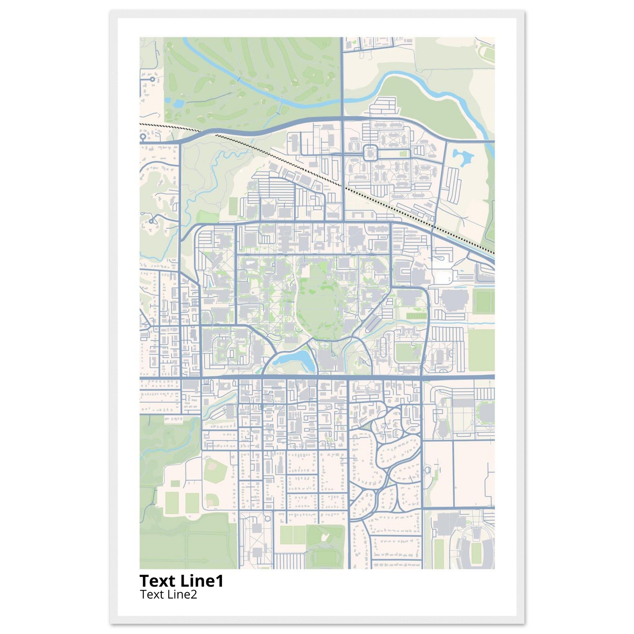 iowa state university campus map poster