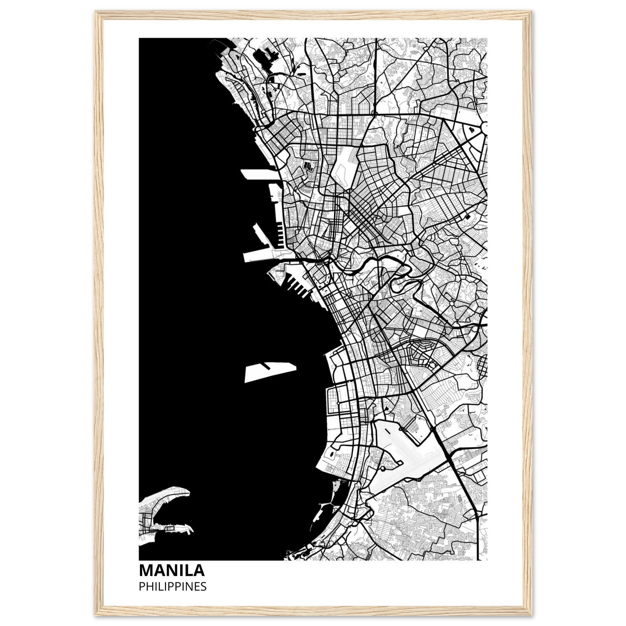manila philippines map poster print